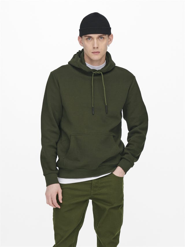 ONLY & SONS Solid colored hoodie - 22018685
