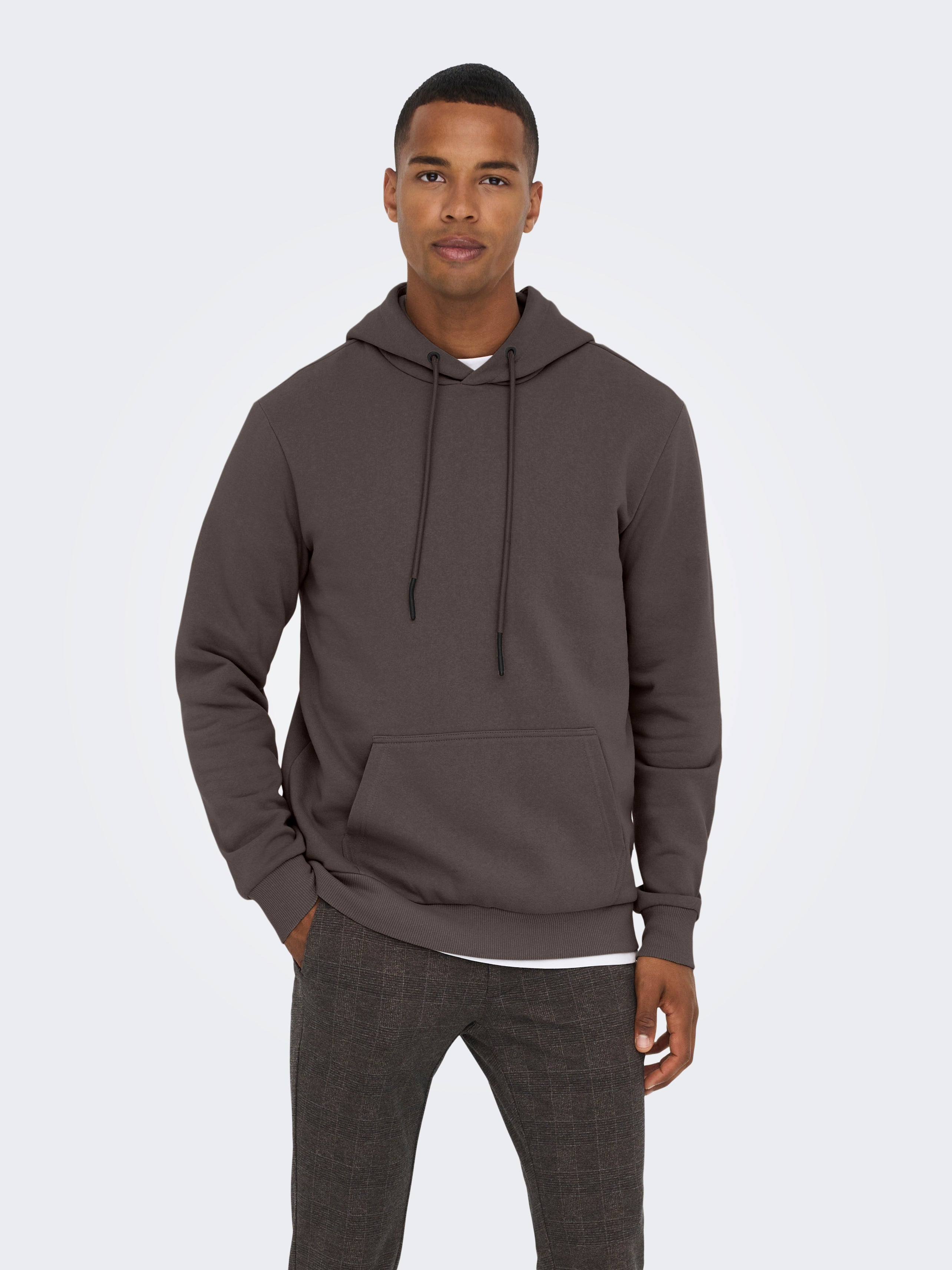 Regular Fit Sweat Hoodie | Dark Brown | ONLY & SONS®