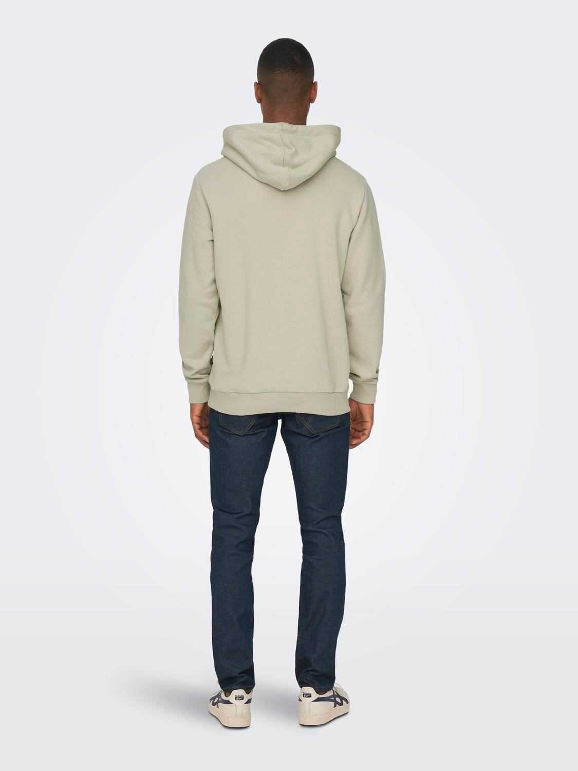 ONLY & SONS Normal passform Hoodie Sweatshirt -Silver Lining - 22018685