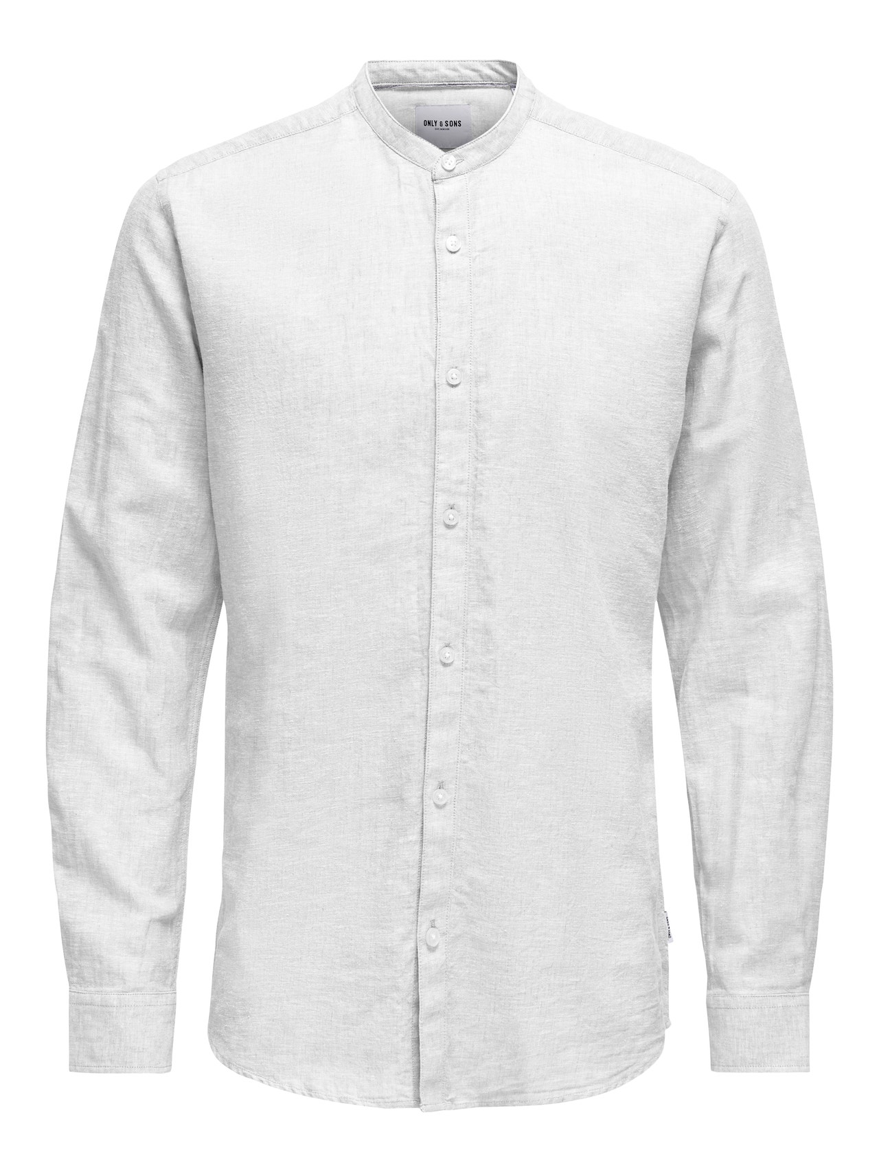 ONLY & SONS Krój slim Dekolt chiński Koszula -White - 22019173