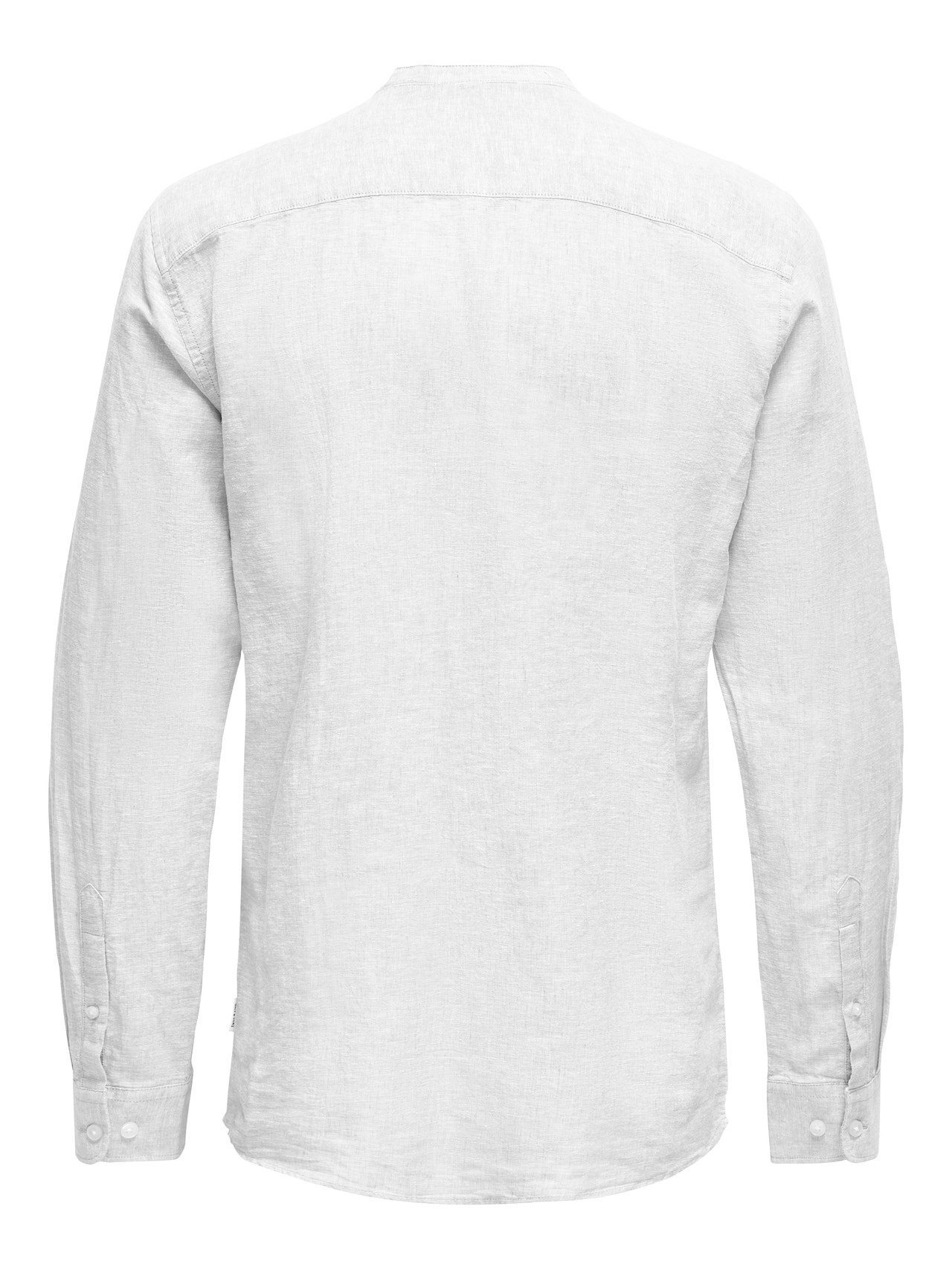 ONLY & SONS Krój slim Dekolt chiński Koszula -White - 22019173