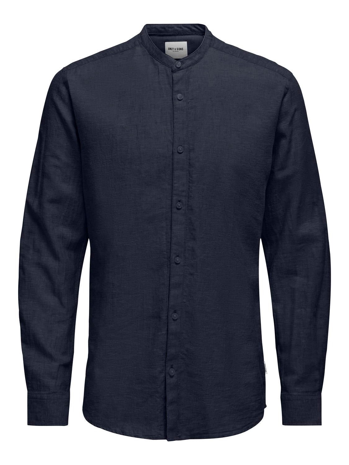 ONLY & SONS Slim Fit China Collar Shirt -Night Sky - 22019173