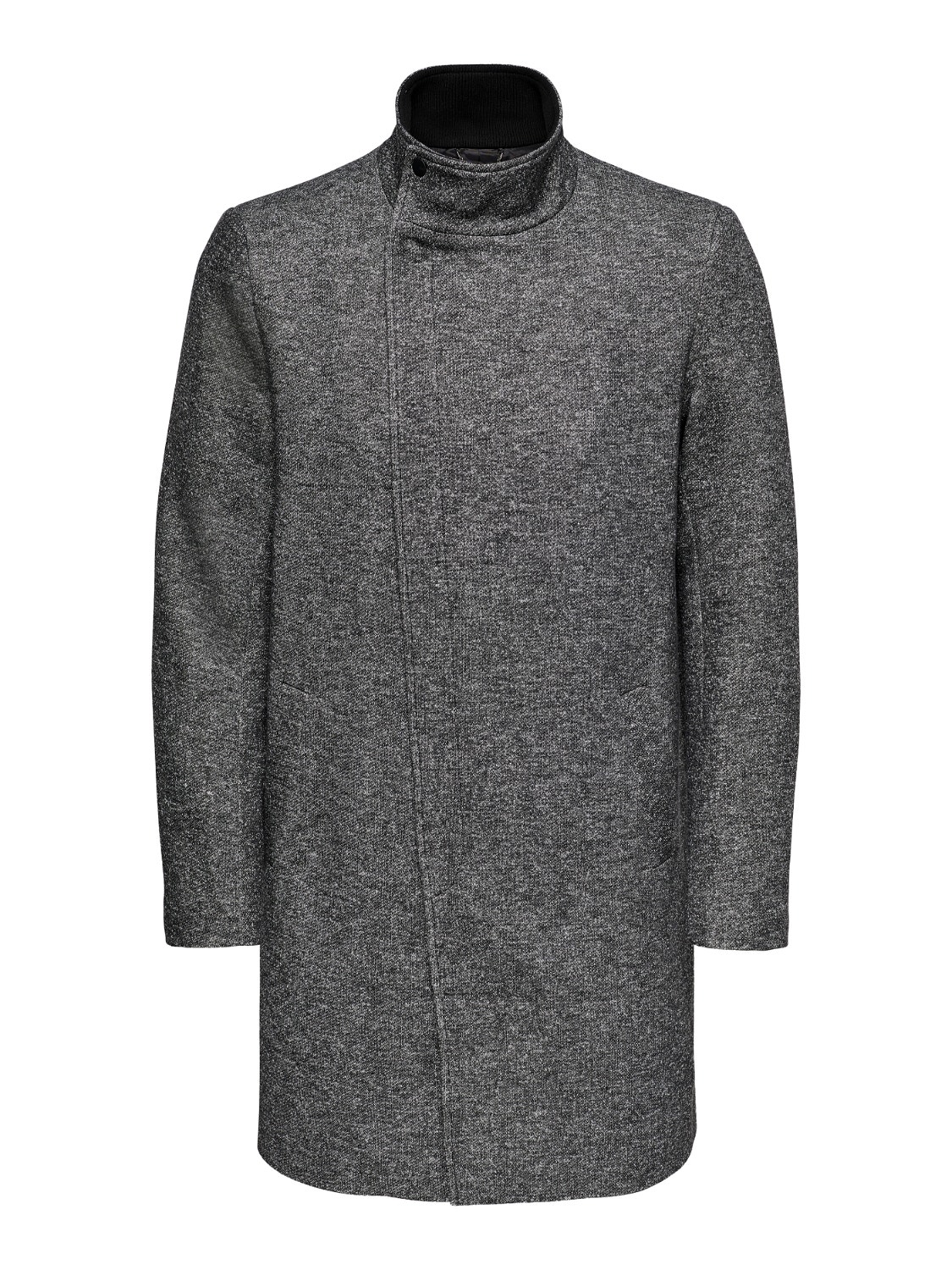 ONLY & SONS High neck Coat -Dark Grey Melange - 22019346