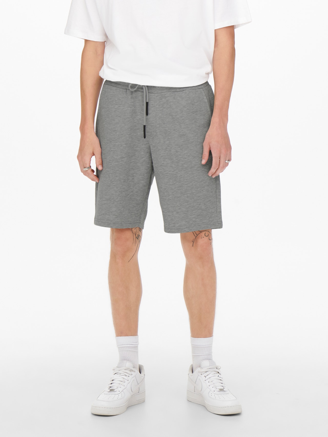 ONLY & SONS Normal geschnitten Mittlere Taille Shorts -Light Grey Melange - 22019490