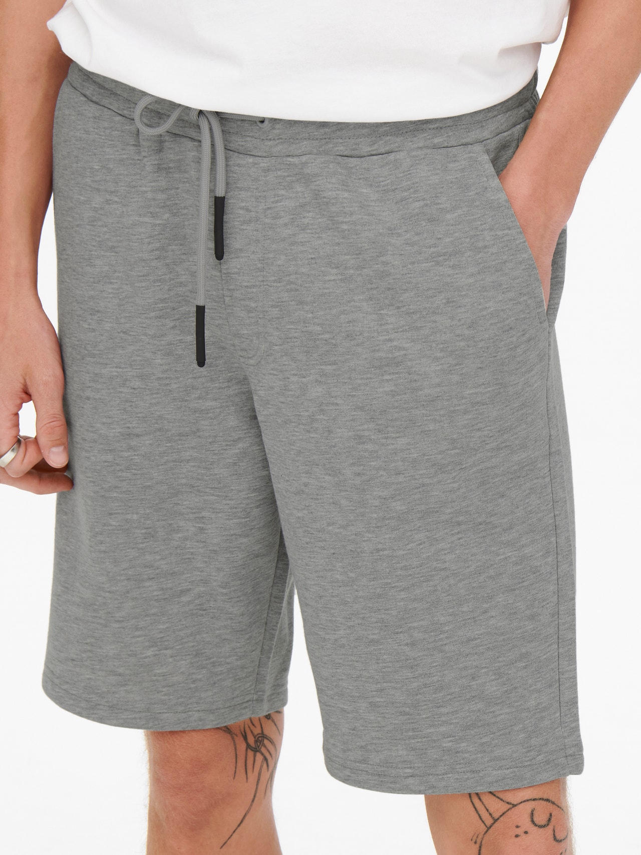 ONLY & SONS Loose fit sweat shorts -Light Grey Melange - 22019490