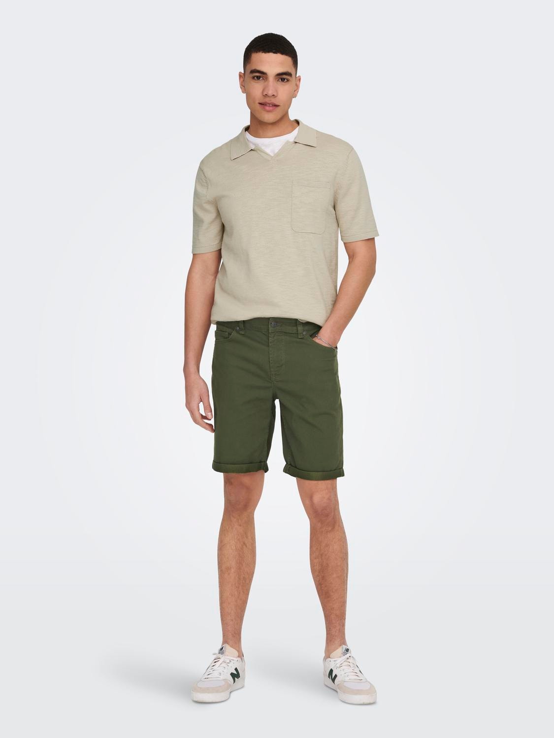 ONLY & SONS Short Sleeved Knit With Resort Collar -Pumice Stone - 22019517