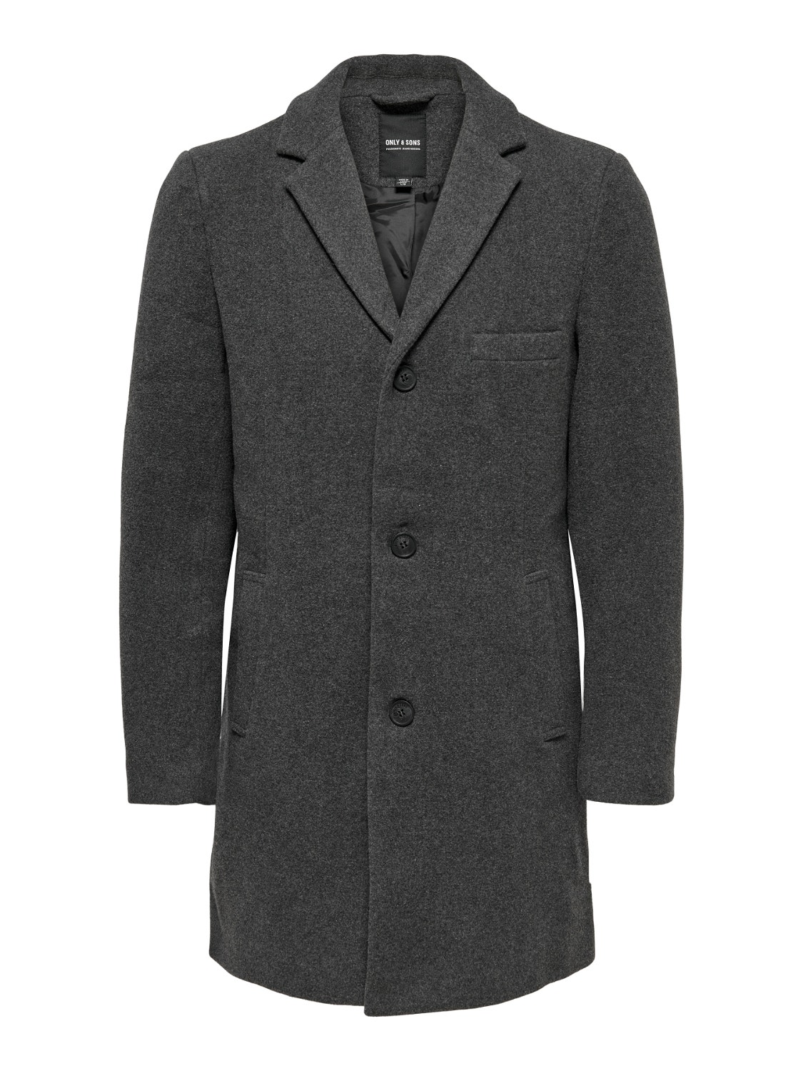 ONLY & SONS Reverse Coat -Dark Grey Melange - 22019594