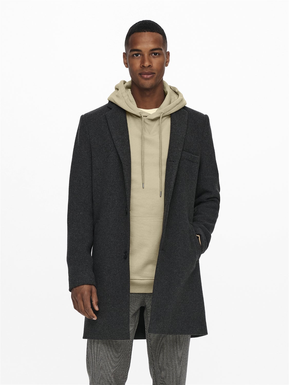 Dark grey 2024 mens overcoat