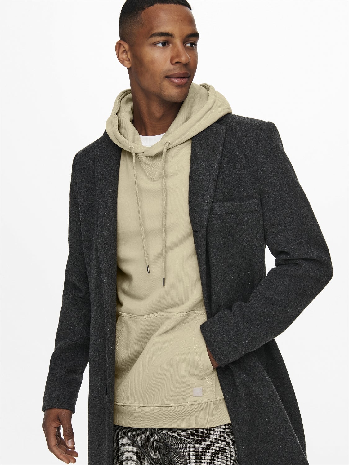 Dark grey outlet longline coat