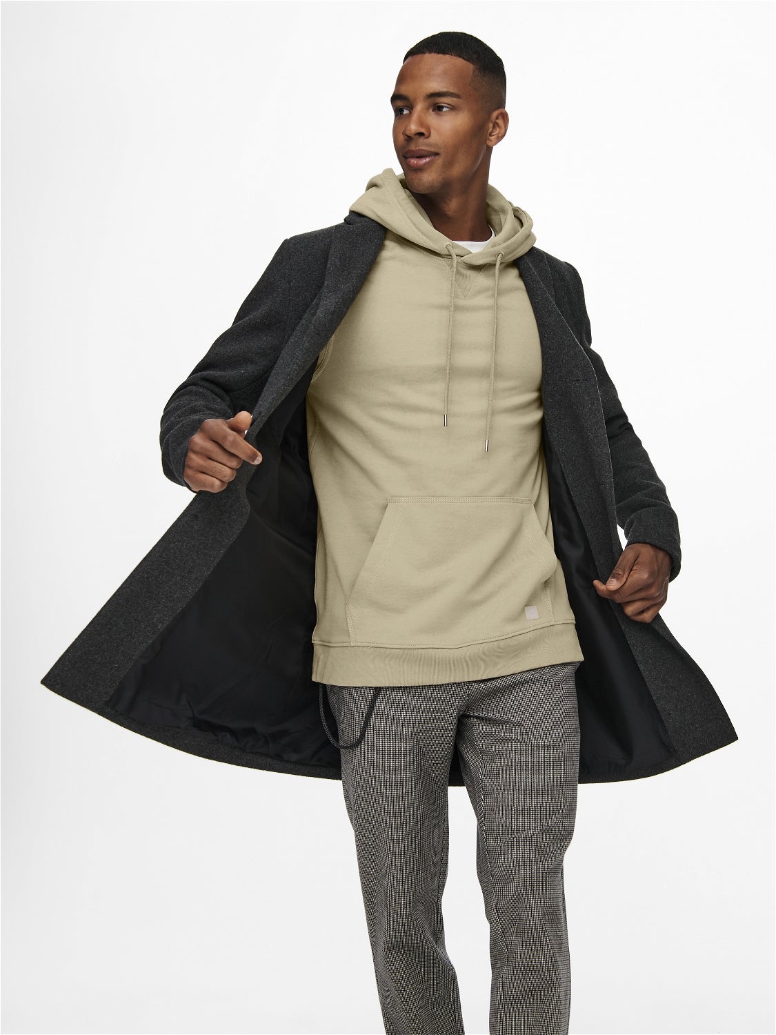 Dark grey longline outlet coat