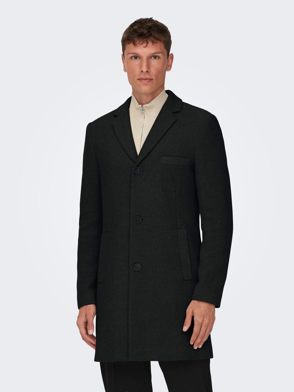 Short wool coat | Black | ONLY & SONS®