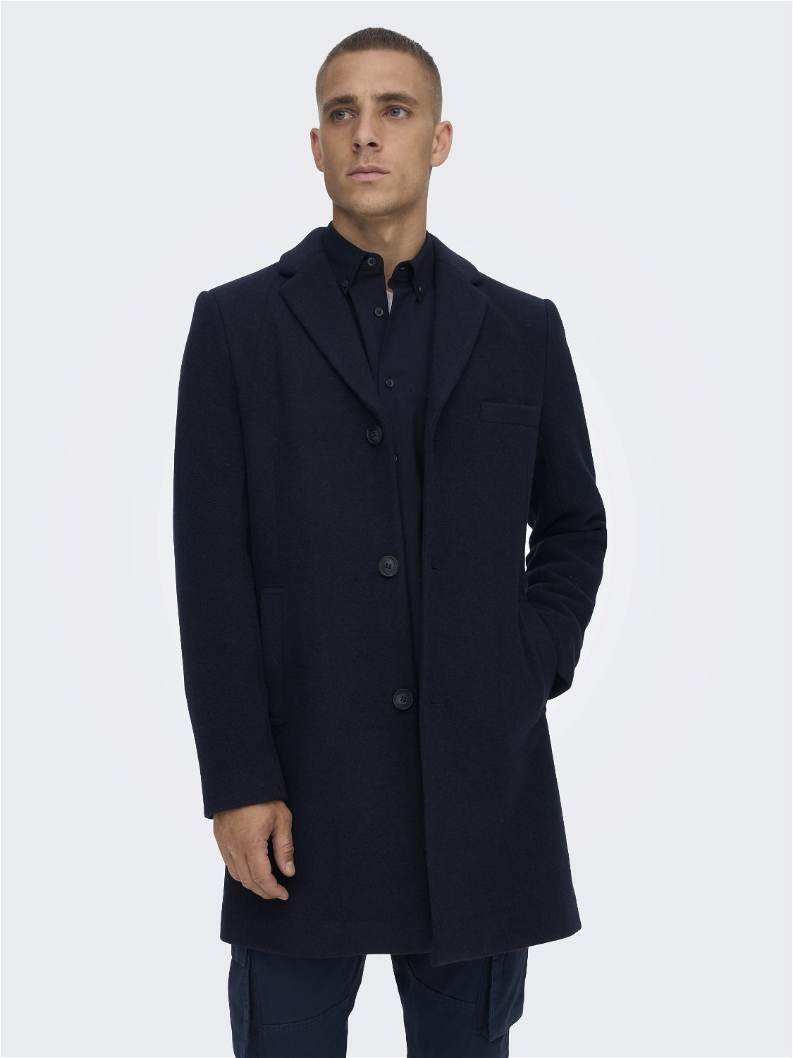 Mens short 2025 wool coat