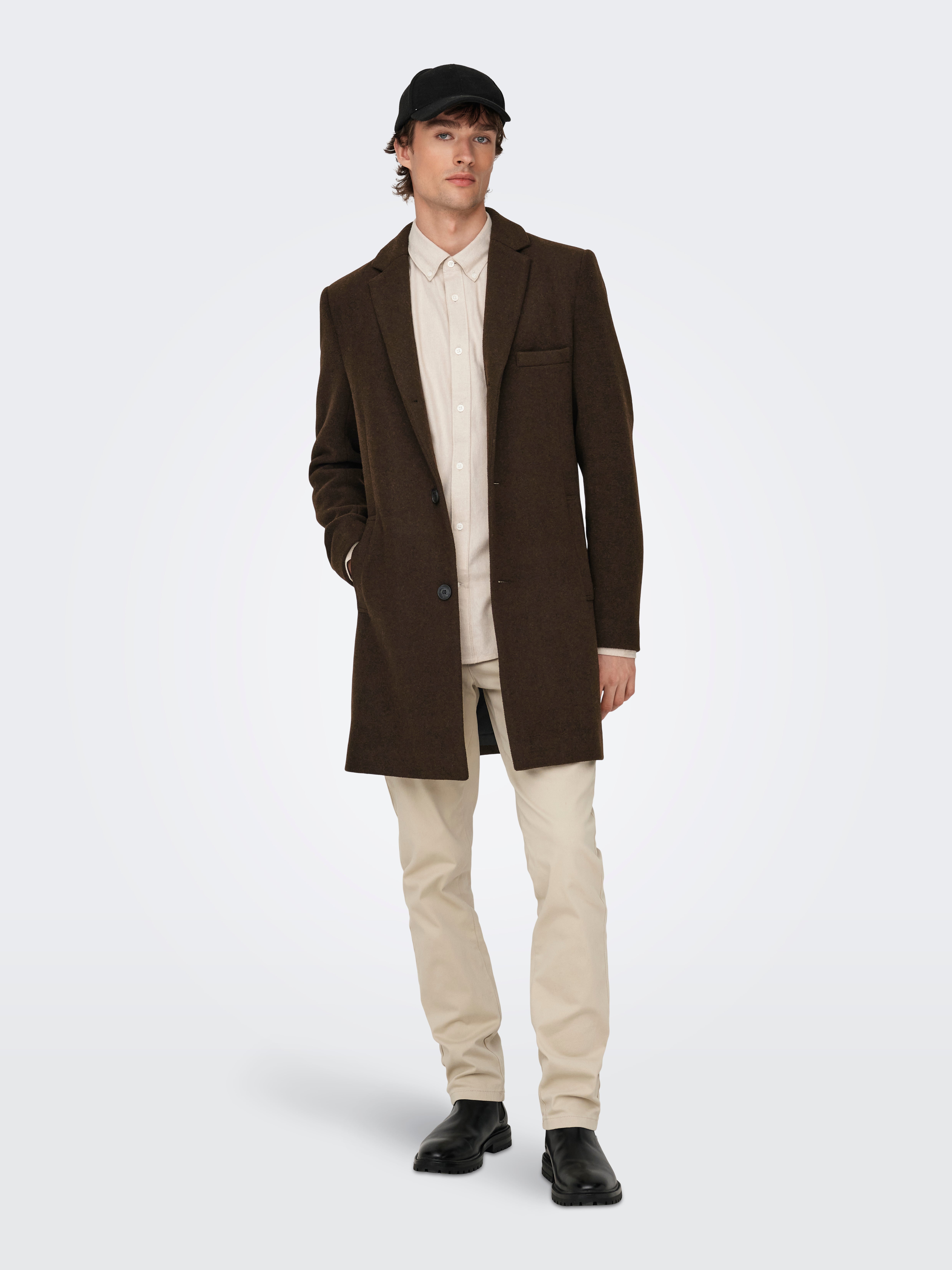 Only & sons on sale wool trench coat