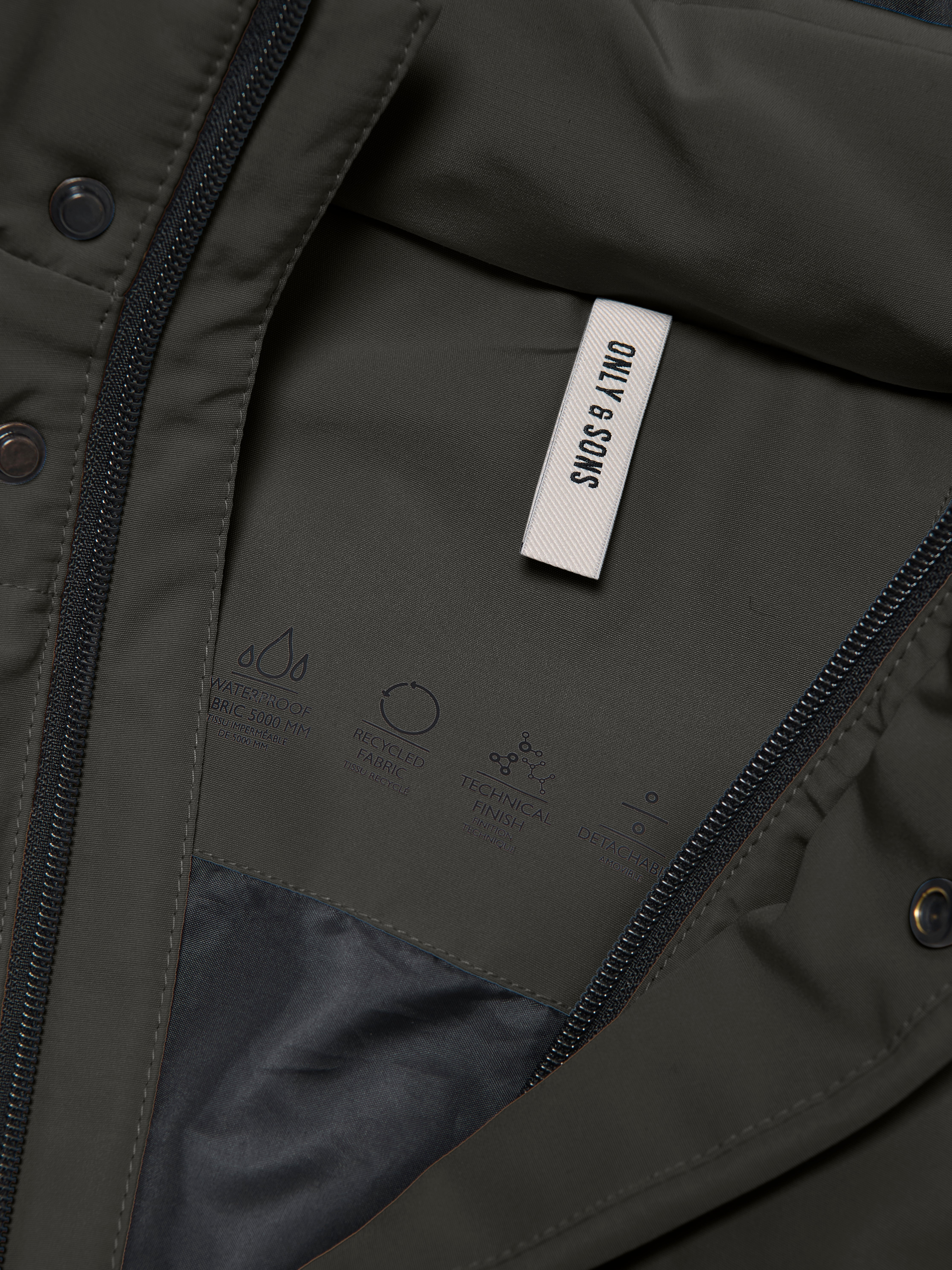 ALOUND NYLON DOT JACKET アラウンド ドット サイズXL Plus Size - Black Star Nylon Hooded Longline Rain Jacket
