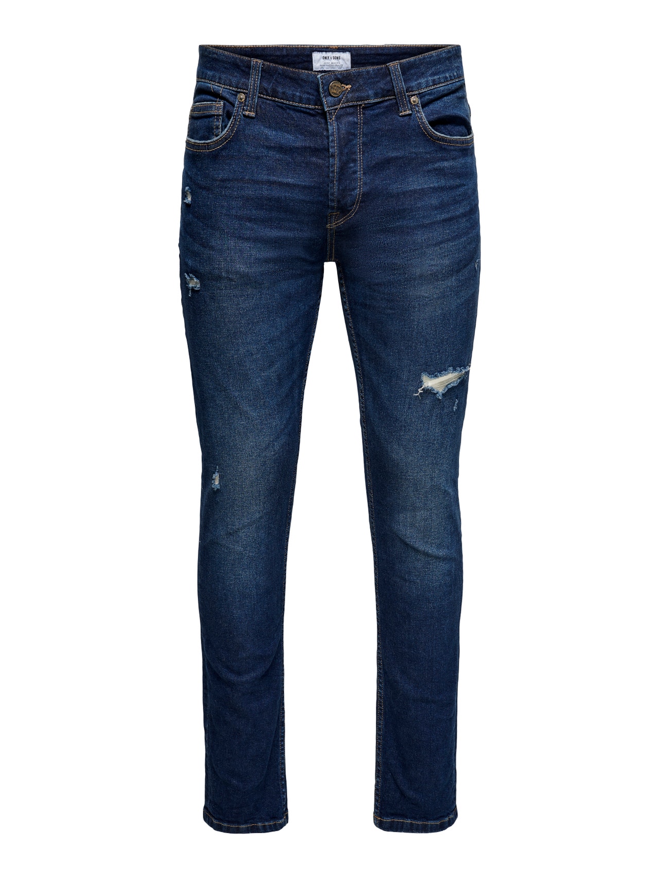 ONLY & SONS Slim Fit Mittlere Taille Jeans -Blue Denim - 22019613