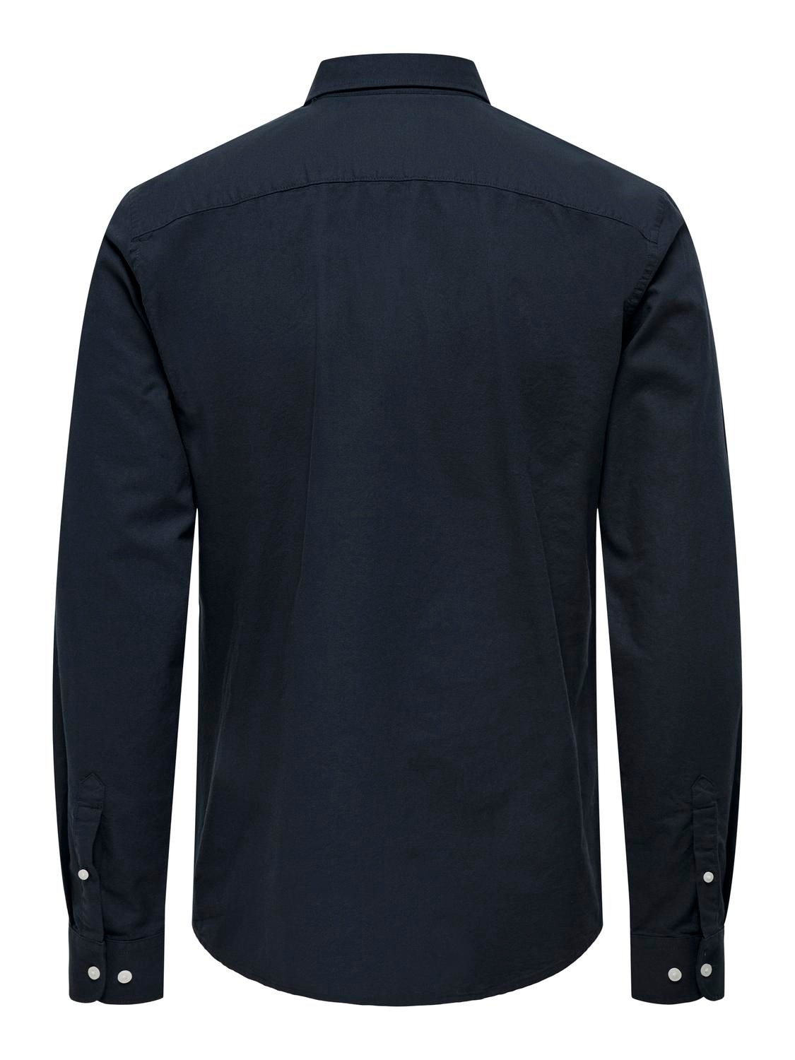ONLY & SONS Slim Fit Button-down collar Shirt -Dark Navy - 22019669