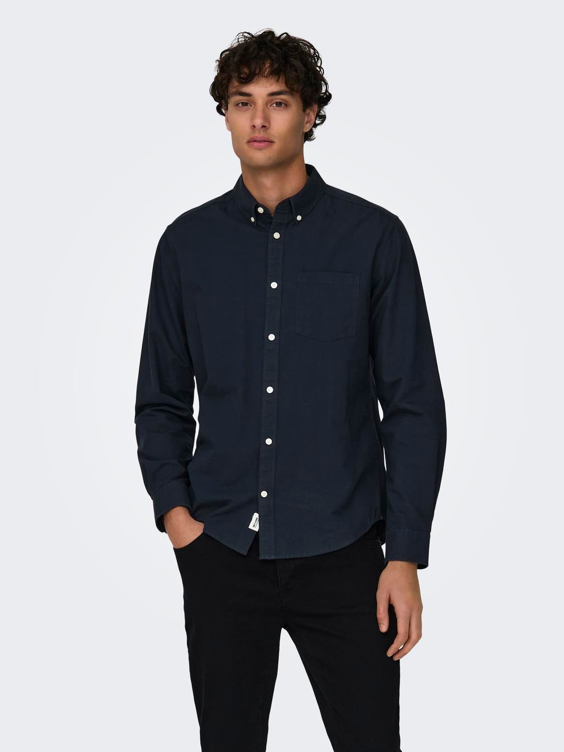 Navy blue outlet button down