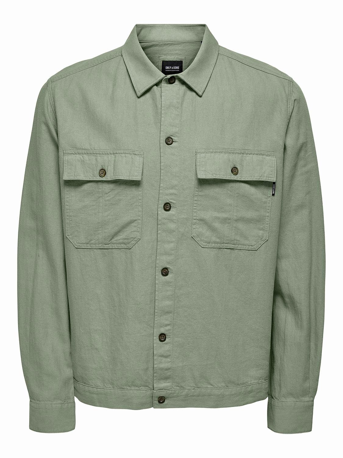 ONLY & SONS Camisas Corte relaxed Cuello de camisa -Swamp - 22019758