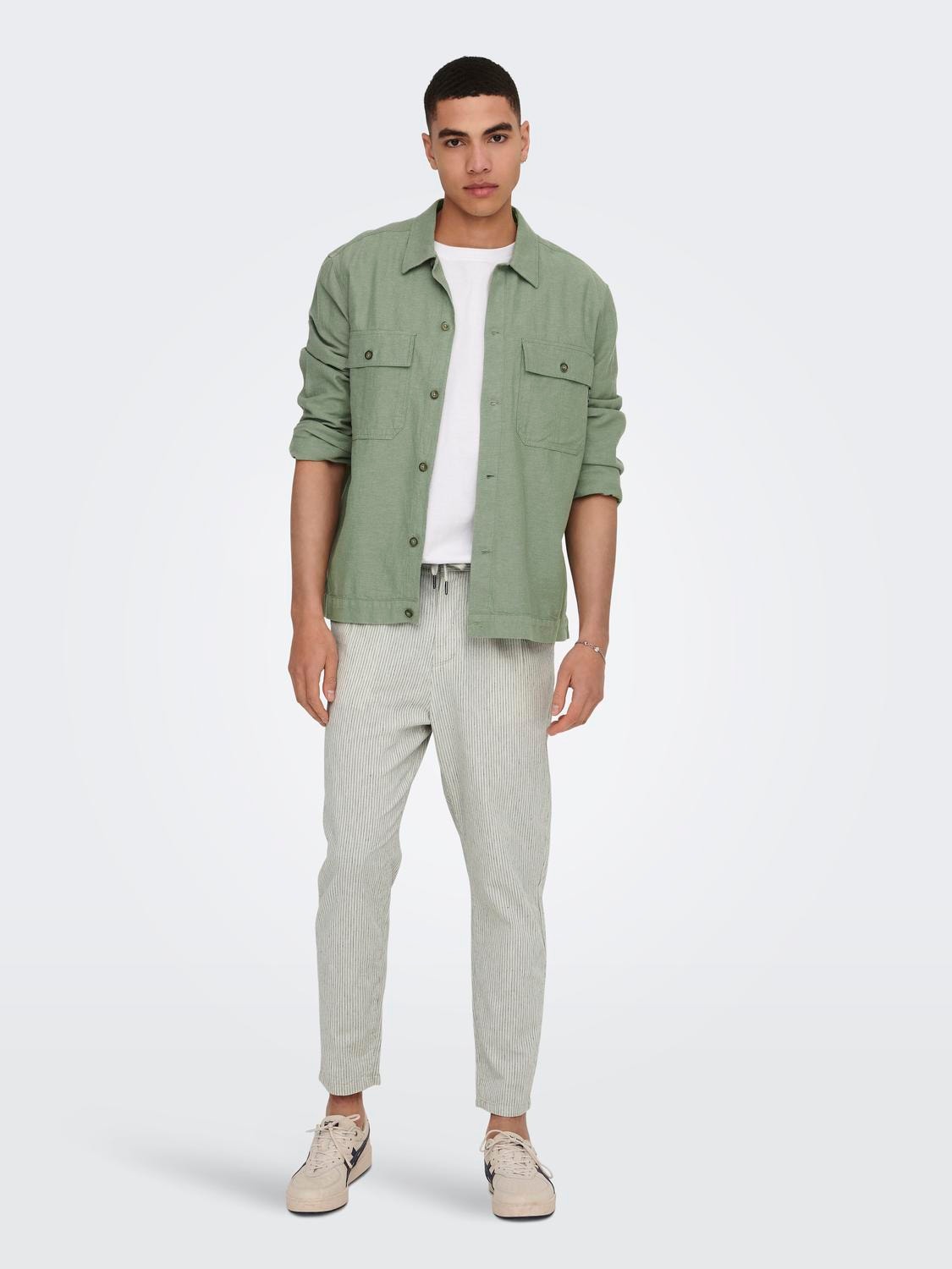 ONLY & SONS relaxed fit shirt -Swamp - 22019758