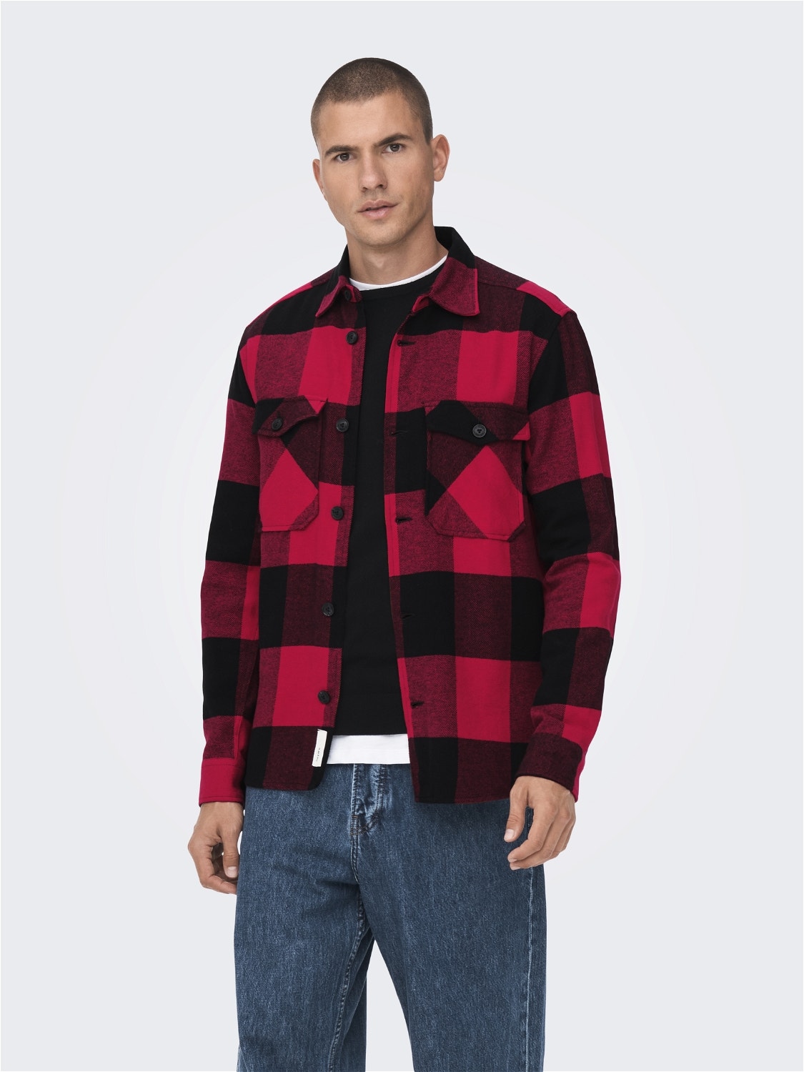 ONLY & SONS Regular fit Overhemd kraag Overhemd -Fiery Red - 22019854