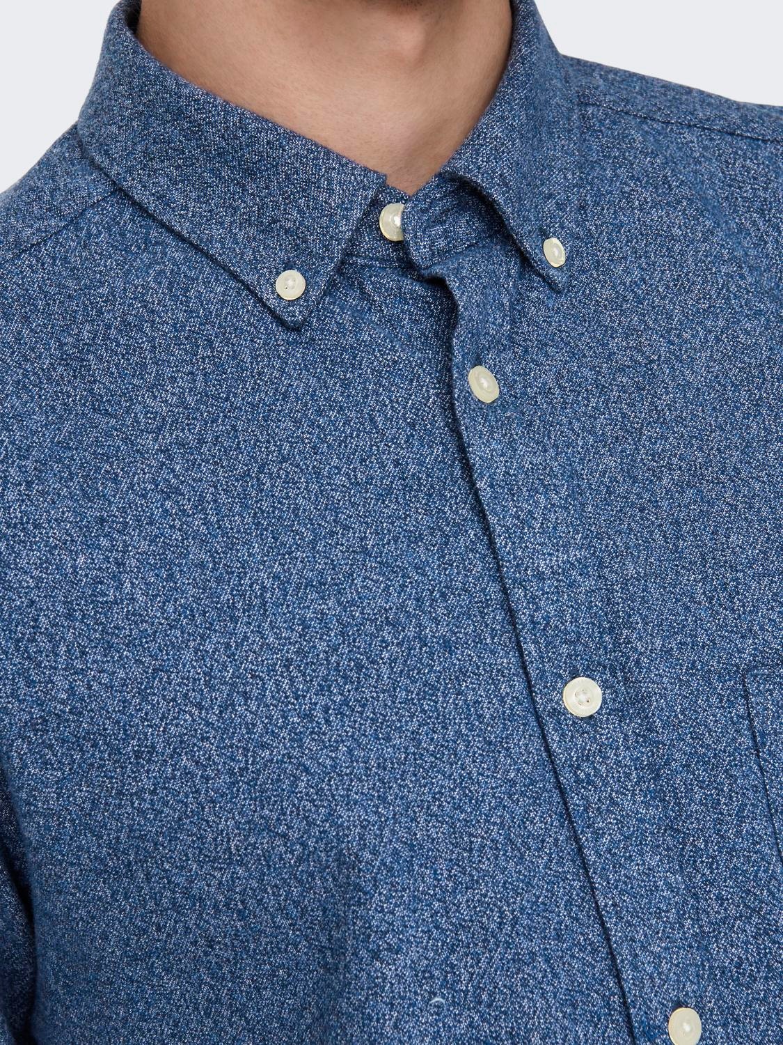 ONLY & SONS Slim fit Button down-kraag Overhemd -Dress Blues - 22019878