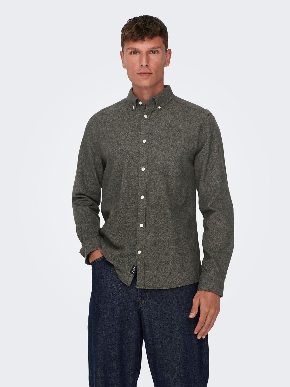 ONLY & SONS Classic shirt -Hot Fudge - 22019878