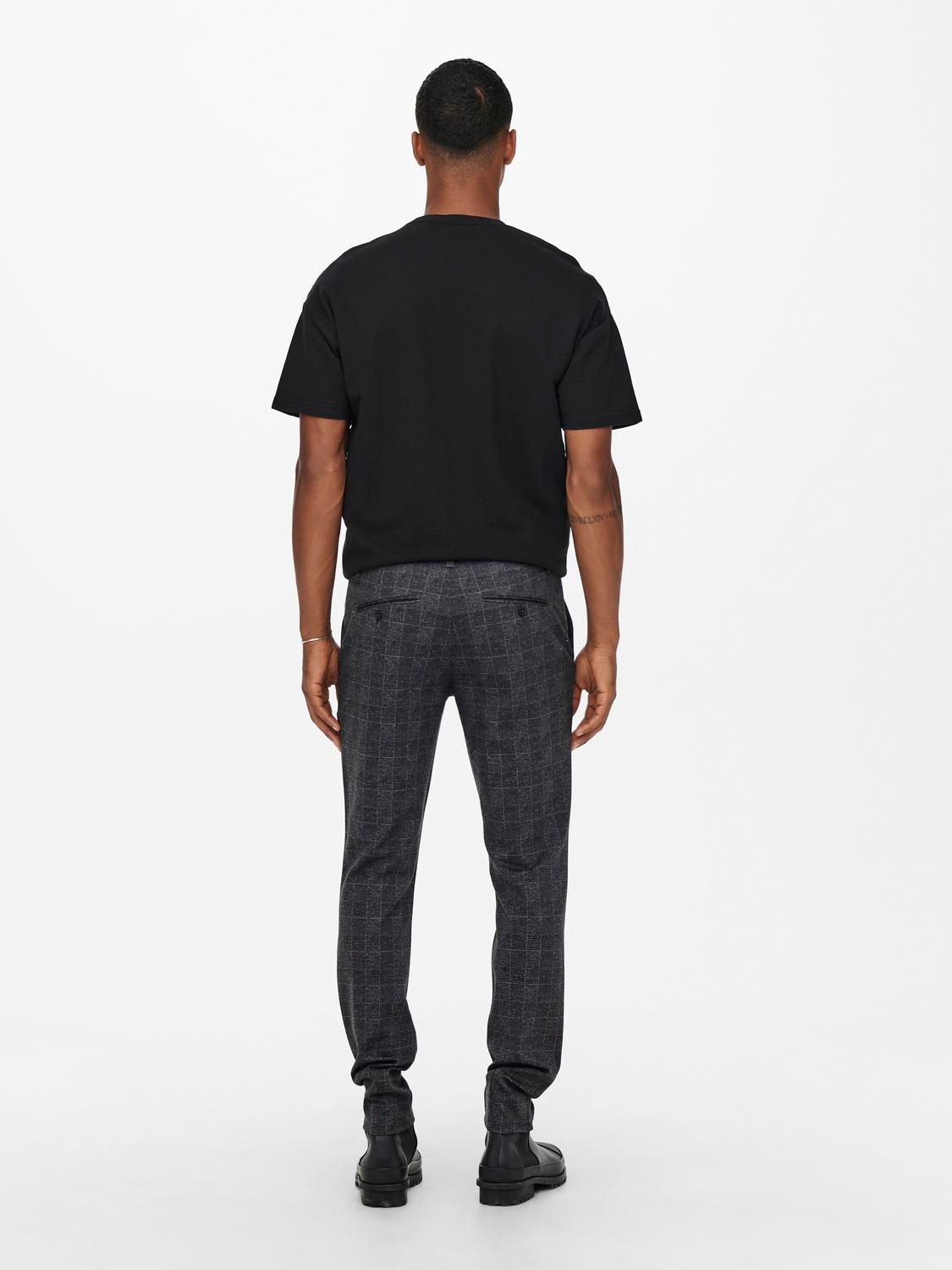 ONLY & SONS ONSMark checked chinos -Black - 22019887
