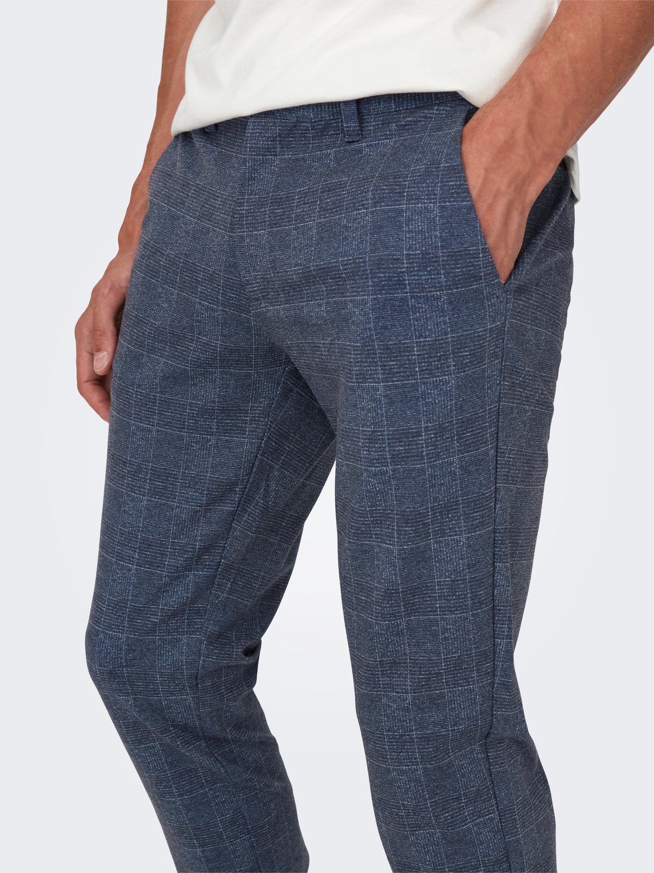 ONLY & SONS Checkered chinos -Dress Blues - 22019887