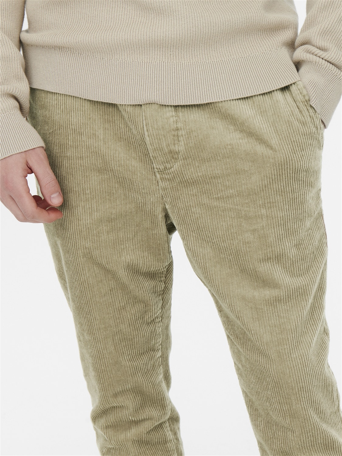 ONLY & SONS Casual corduroy pants -Chinchilla - 22019912