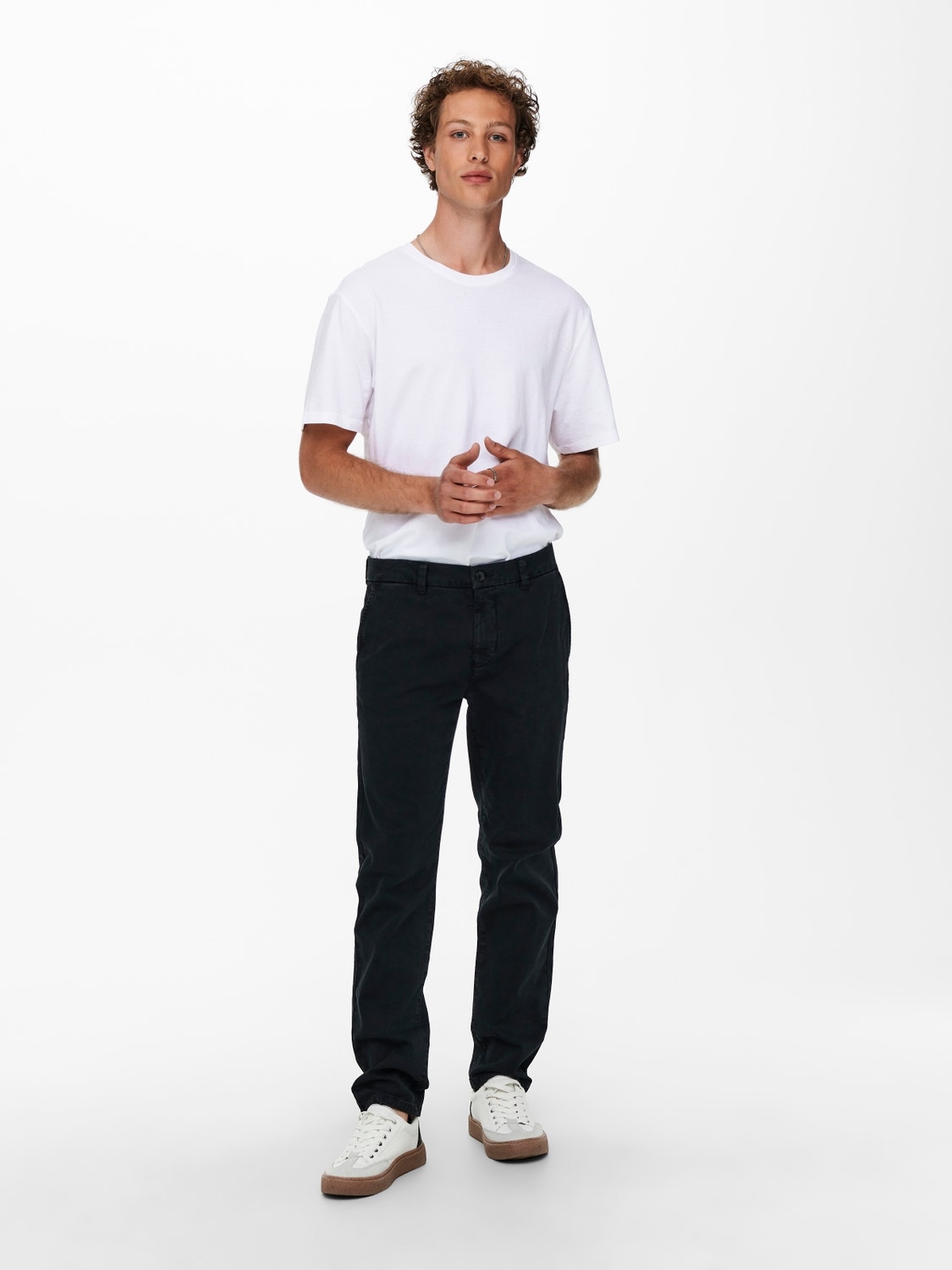 ONLY & SONS Mid waist chino trousers -Black - 22019934
