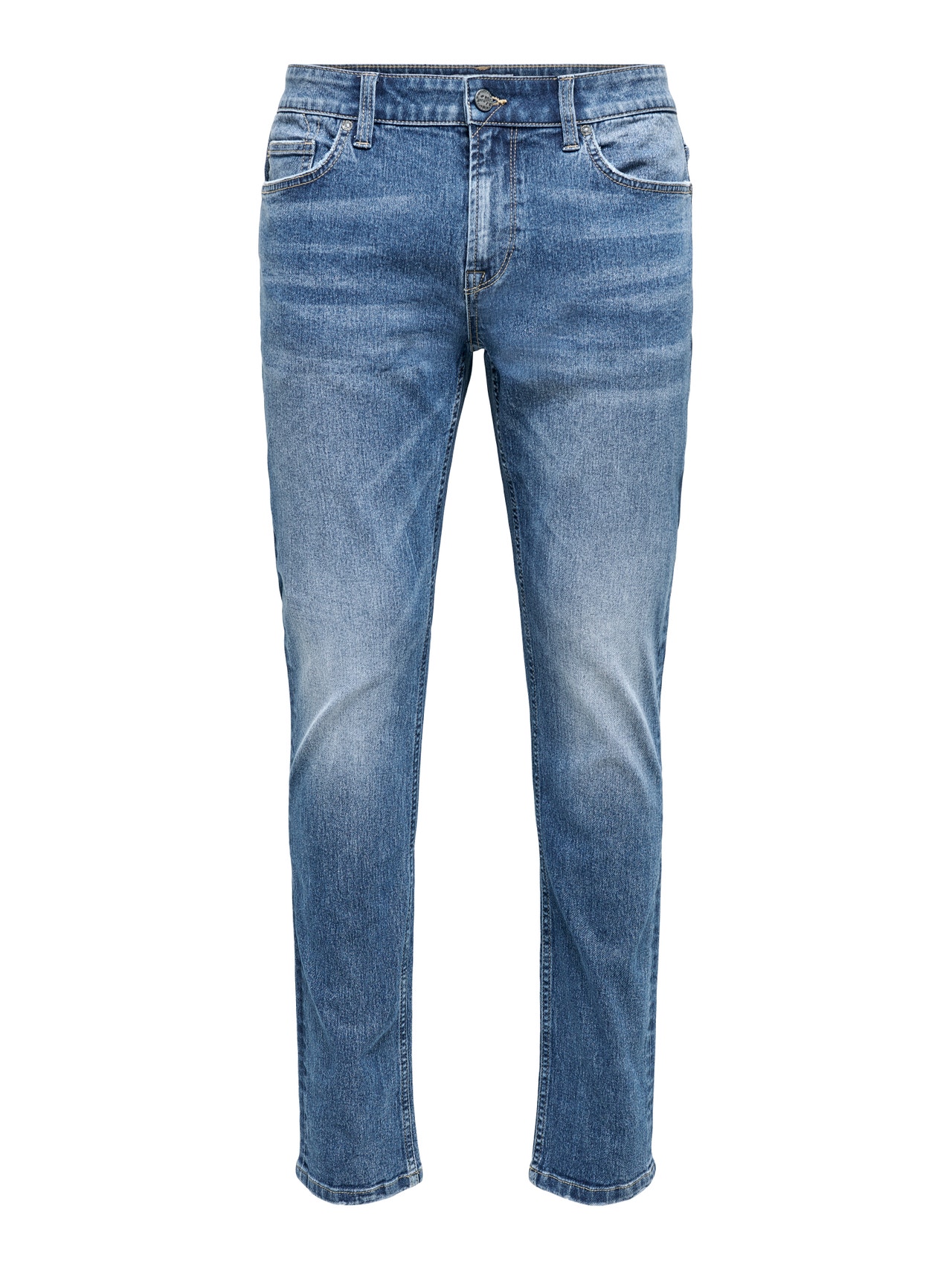 ONLY & SONS Slim Fit Mittlere Taille Jeans -Blue Denim - 22019940
