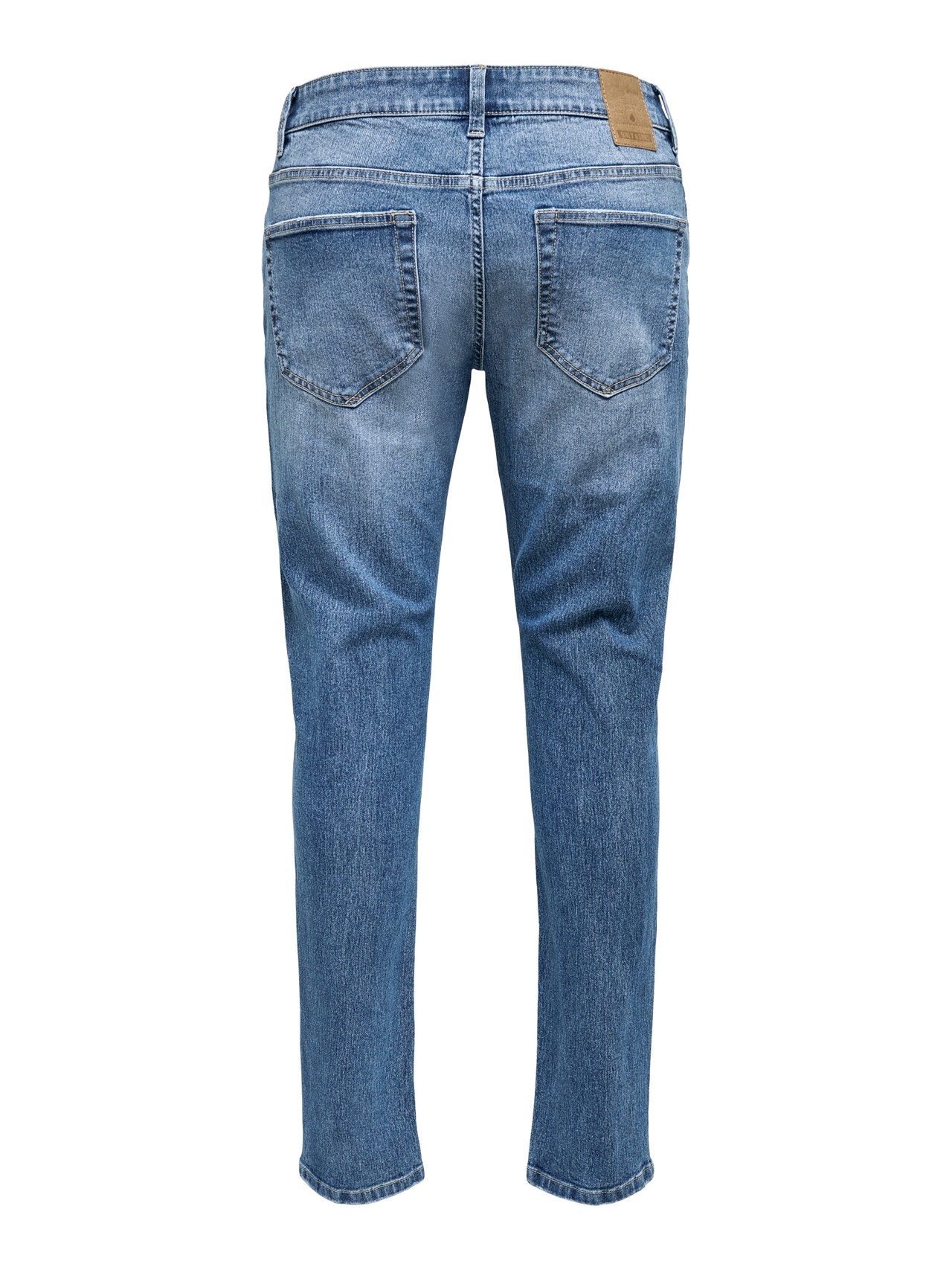 ONLY & SONS Slim Fit Mittlere Taille Jeans -Blue Denim - 22019940