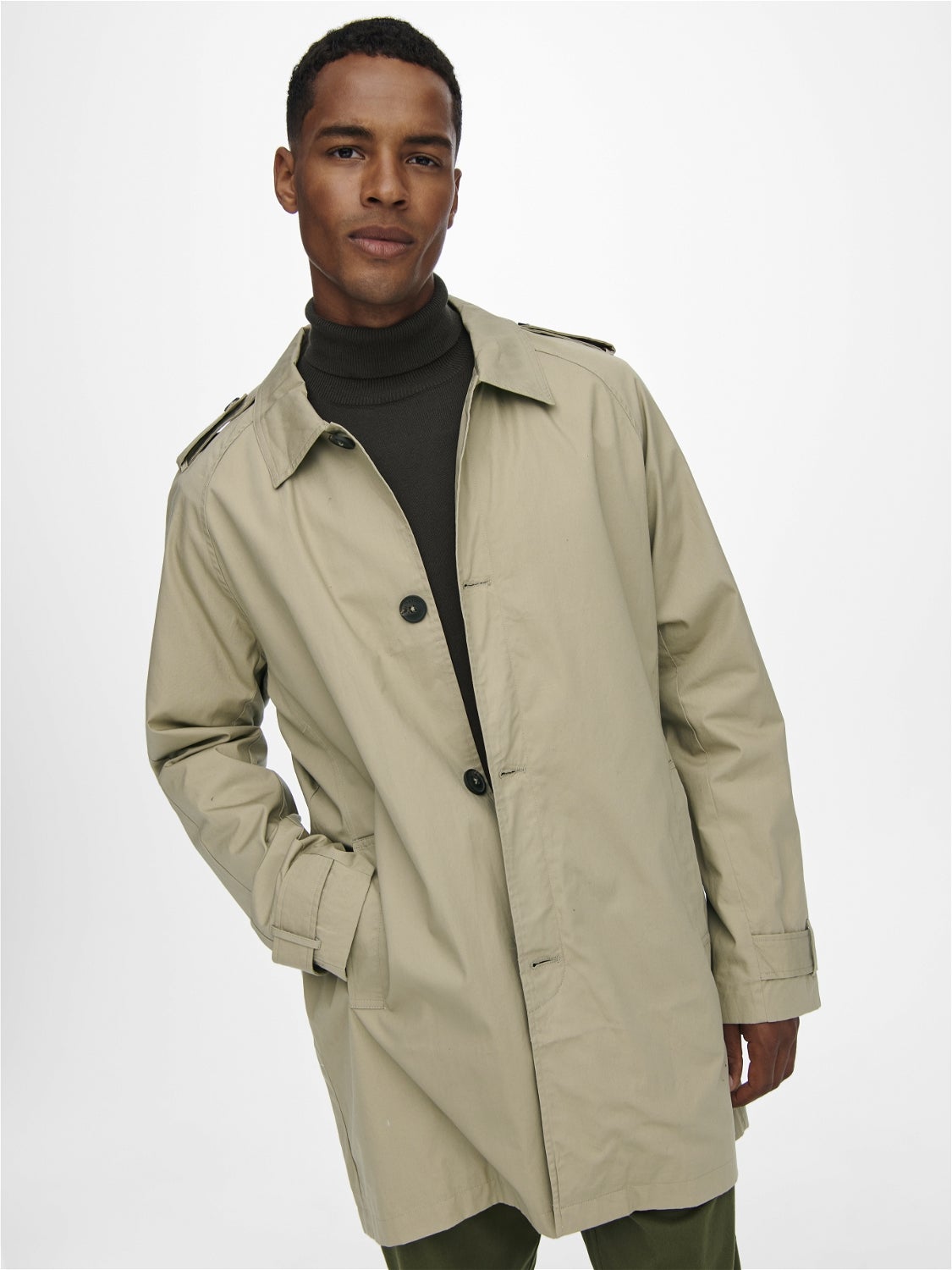 only & sons trench coat