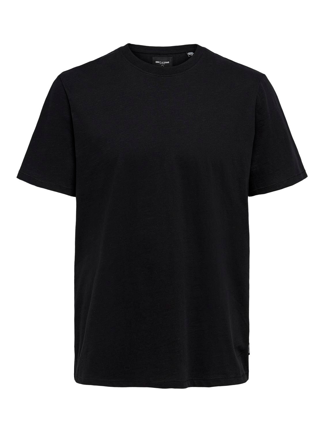 ONLY & SONS Normal geschnitten Rundhals T-Shirt -Black - 22020074