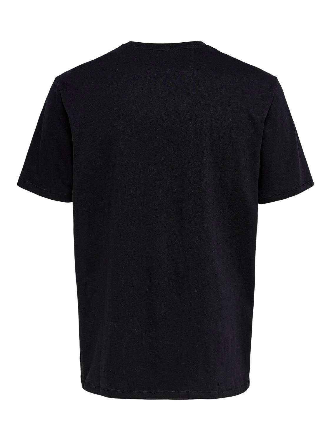 ONLY & SONS Regular Fit O-Neck T-Shirt -Black - 22020074