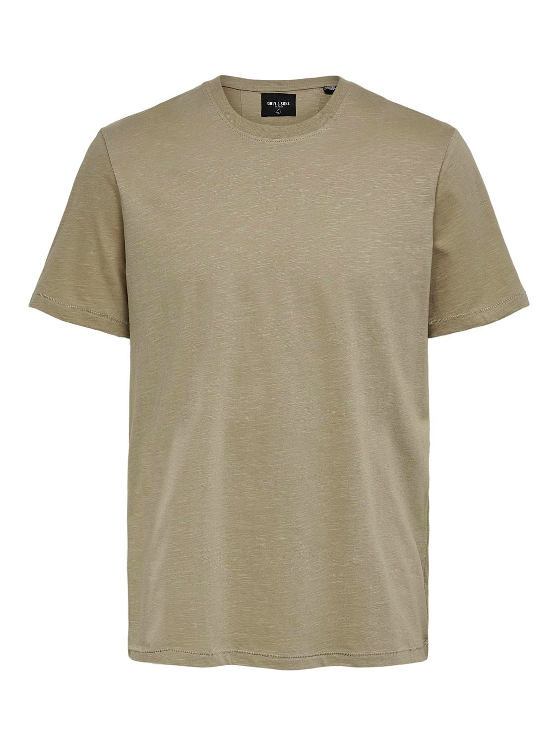 ONLY & SONS Regular Fit O-hals T-skjorte -Chinchilla - 22020074