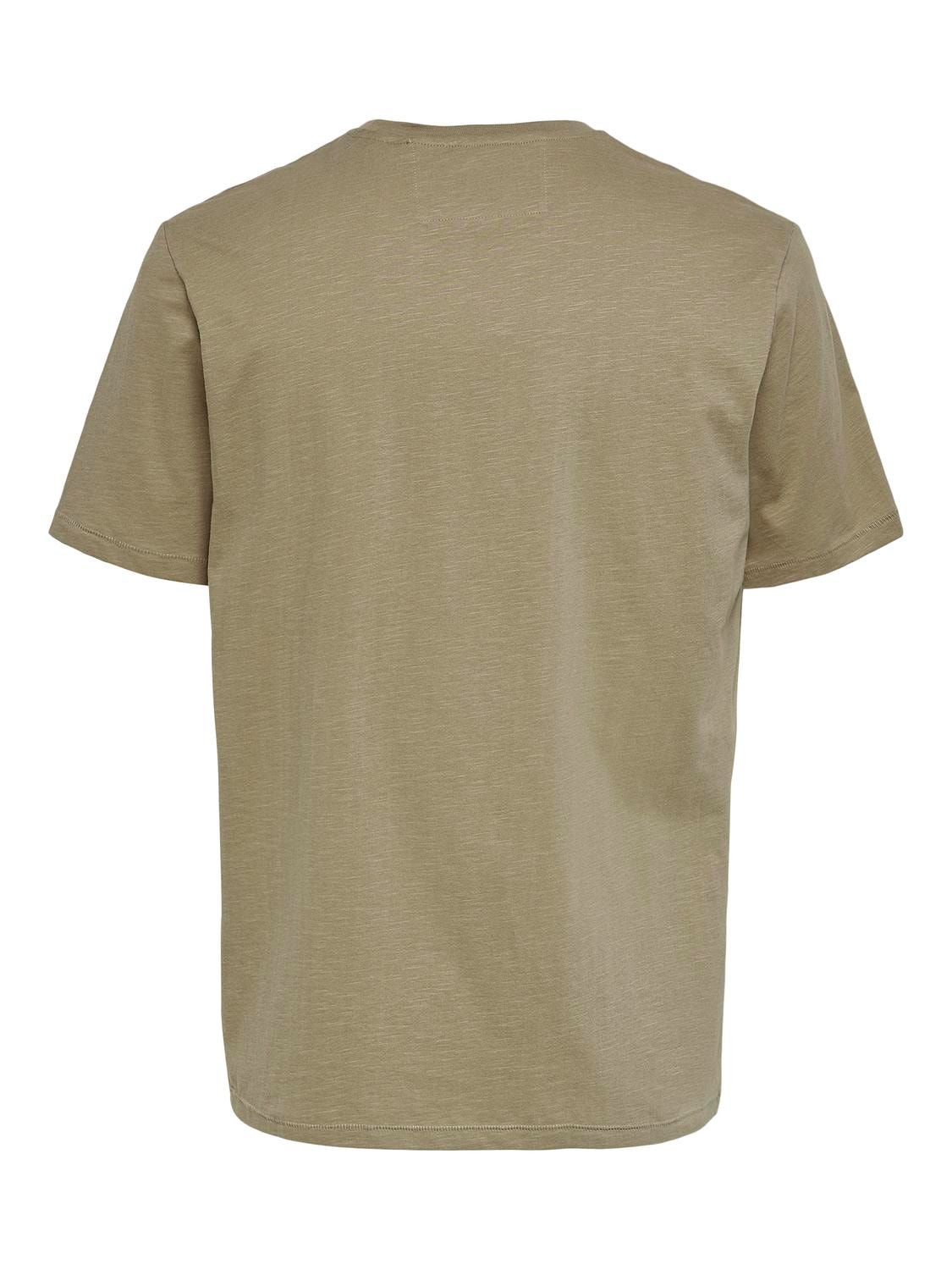 ONLY & SONS Krój regularny Okragly dekolt T-shirt -Chinchilla - 22020074