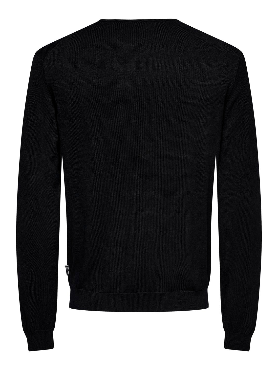 ONLY & SONS Pull-overs Regular Fit Col ras du cou -Black - 22020088