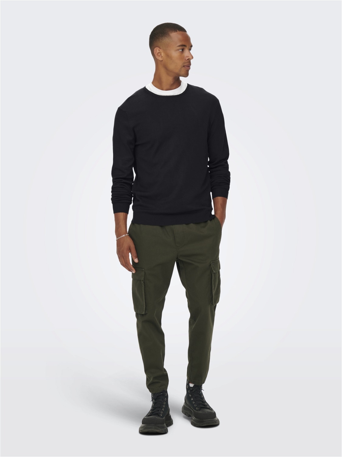 ONLY & SONS Regular Fit Crew neck Pullover -Black - 22020088