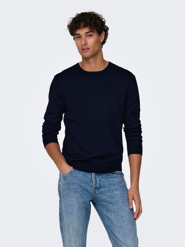 ONLY & SONS Normal passform Rundringning Pullover - 22020088