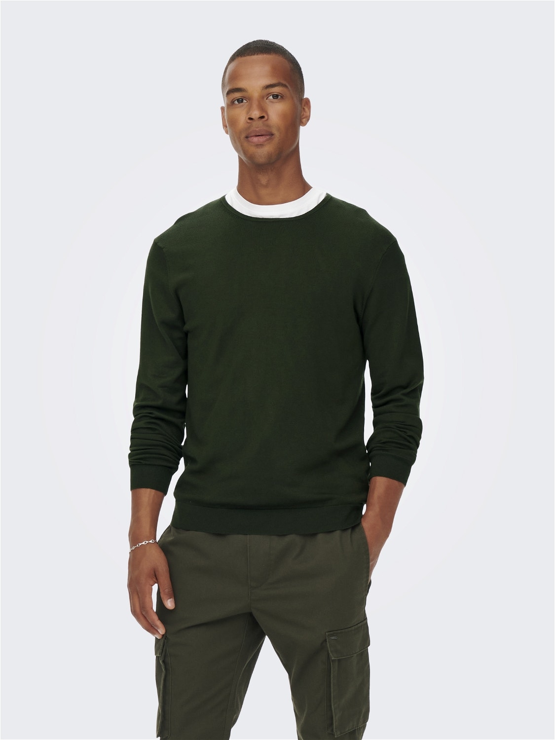 ONLY & SONS Regular Fit Crew neck Pullover -Rosin - 22020088