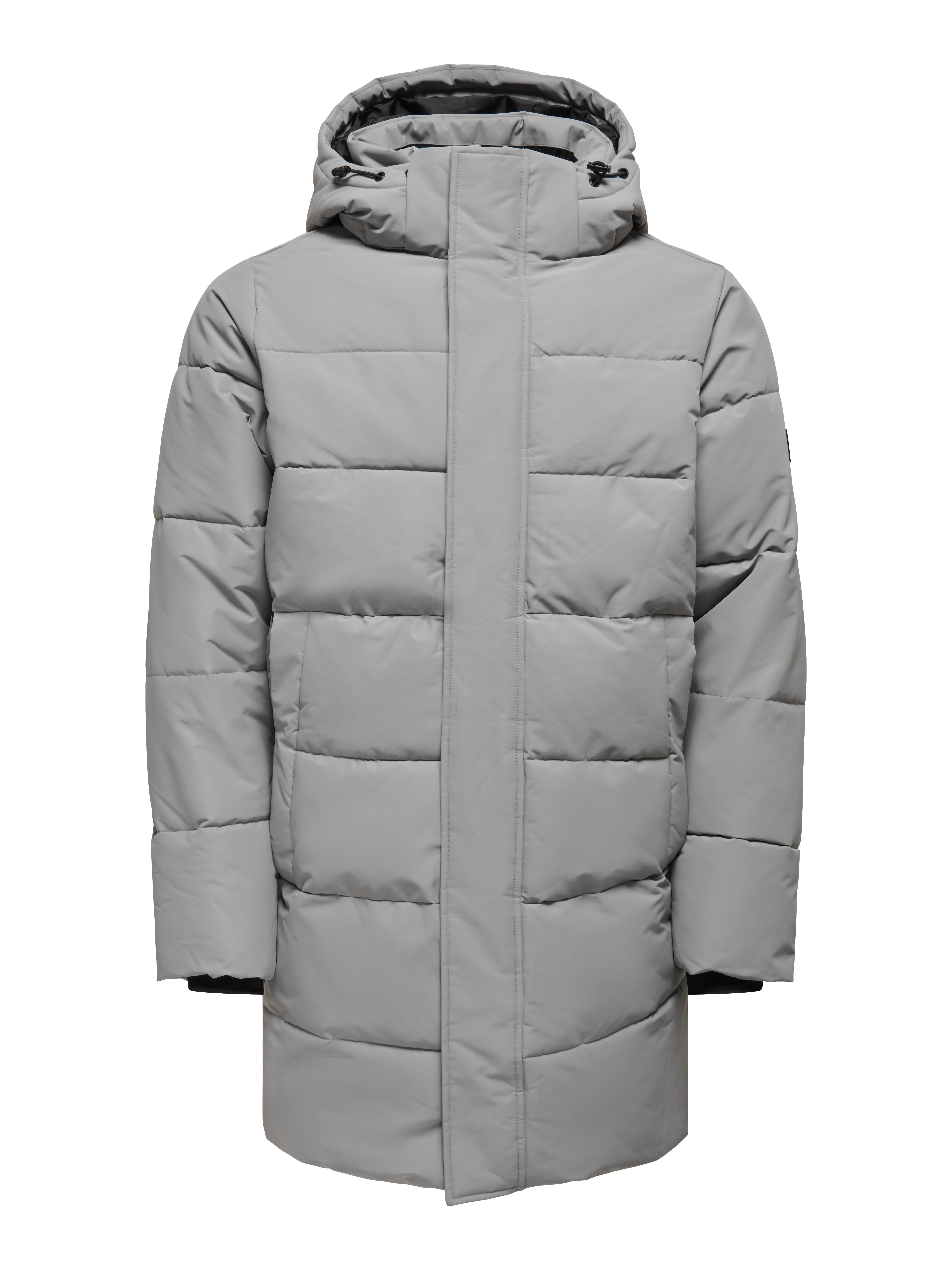 Mens parka with detachable cheap hood