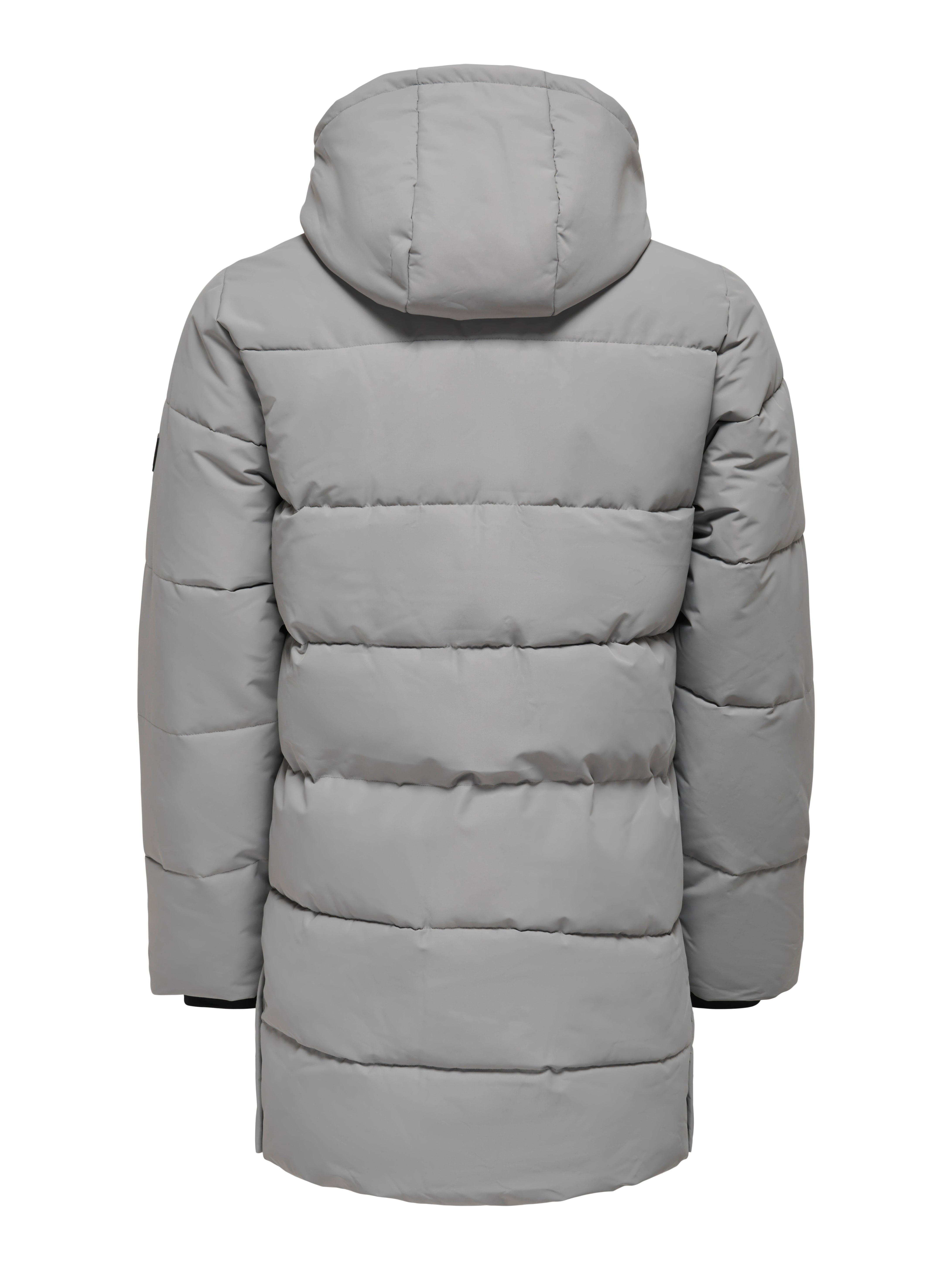 Detachable hood Ribbed cuffs Coat | Medium Grey | ONLY & SONS®