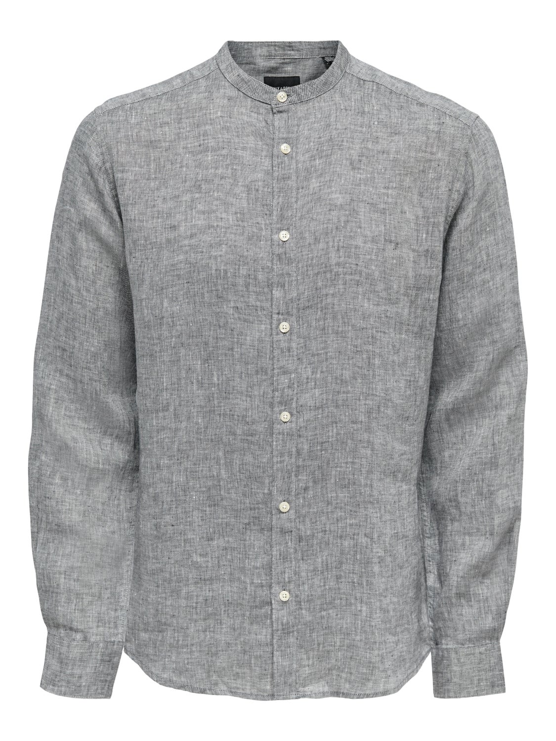 Slim Fit Band Collar Shirt | Medium 