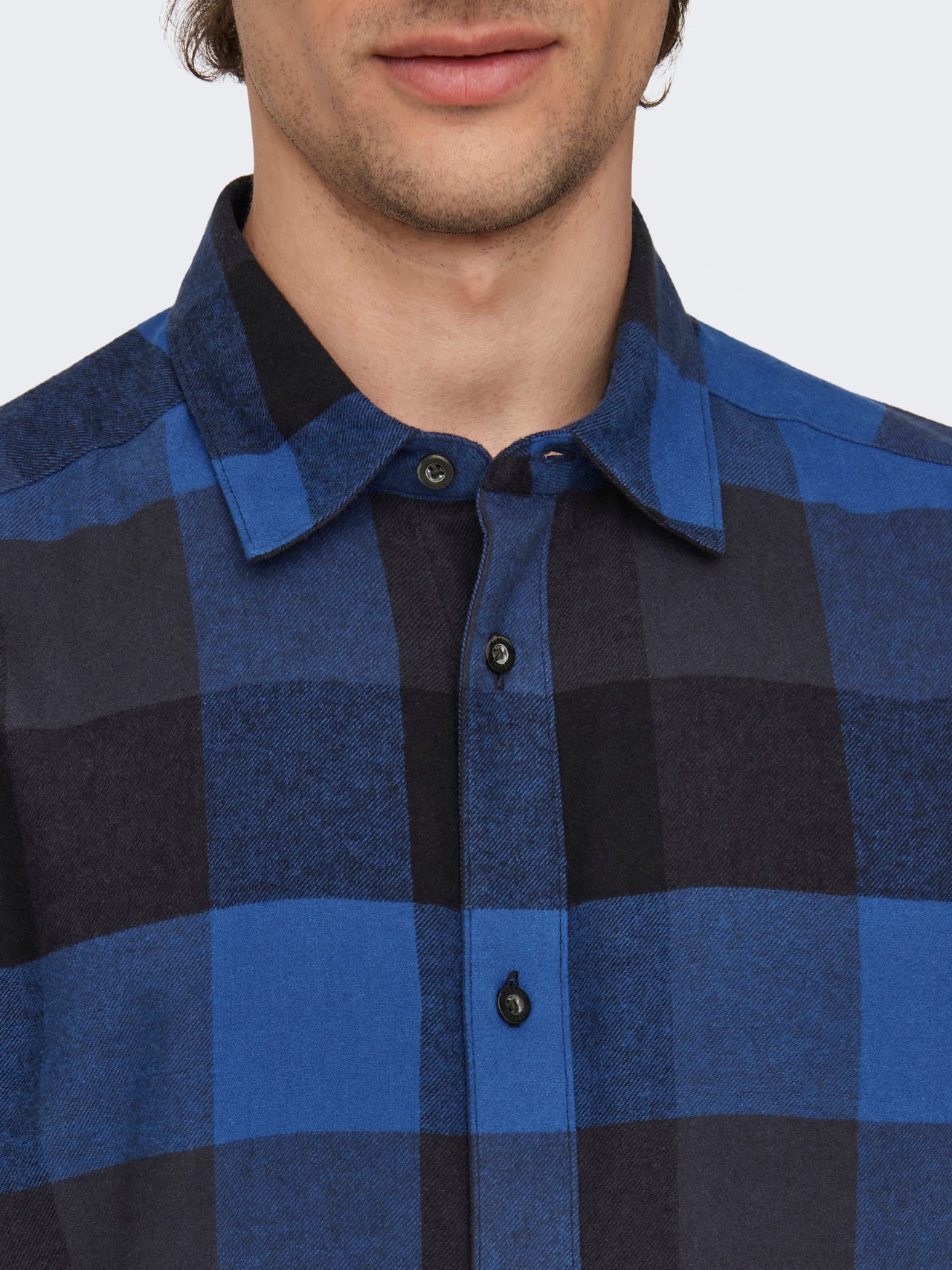 ONLY & SONS Slim Fit Shirt collar Shirt -True Blue - 22020301