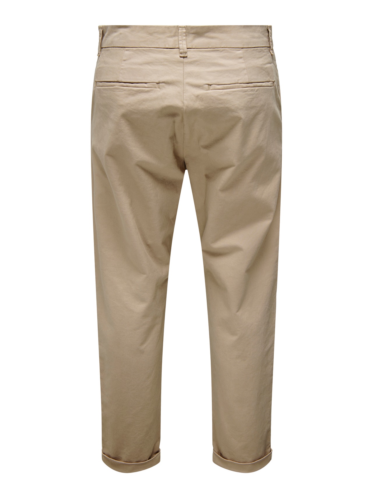 ONLY & SONS Chino pants with turn-up -Chinchilla - 22020400