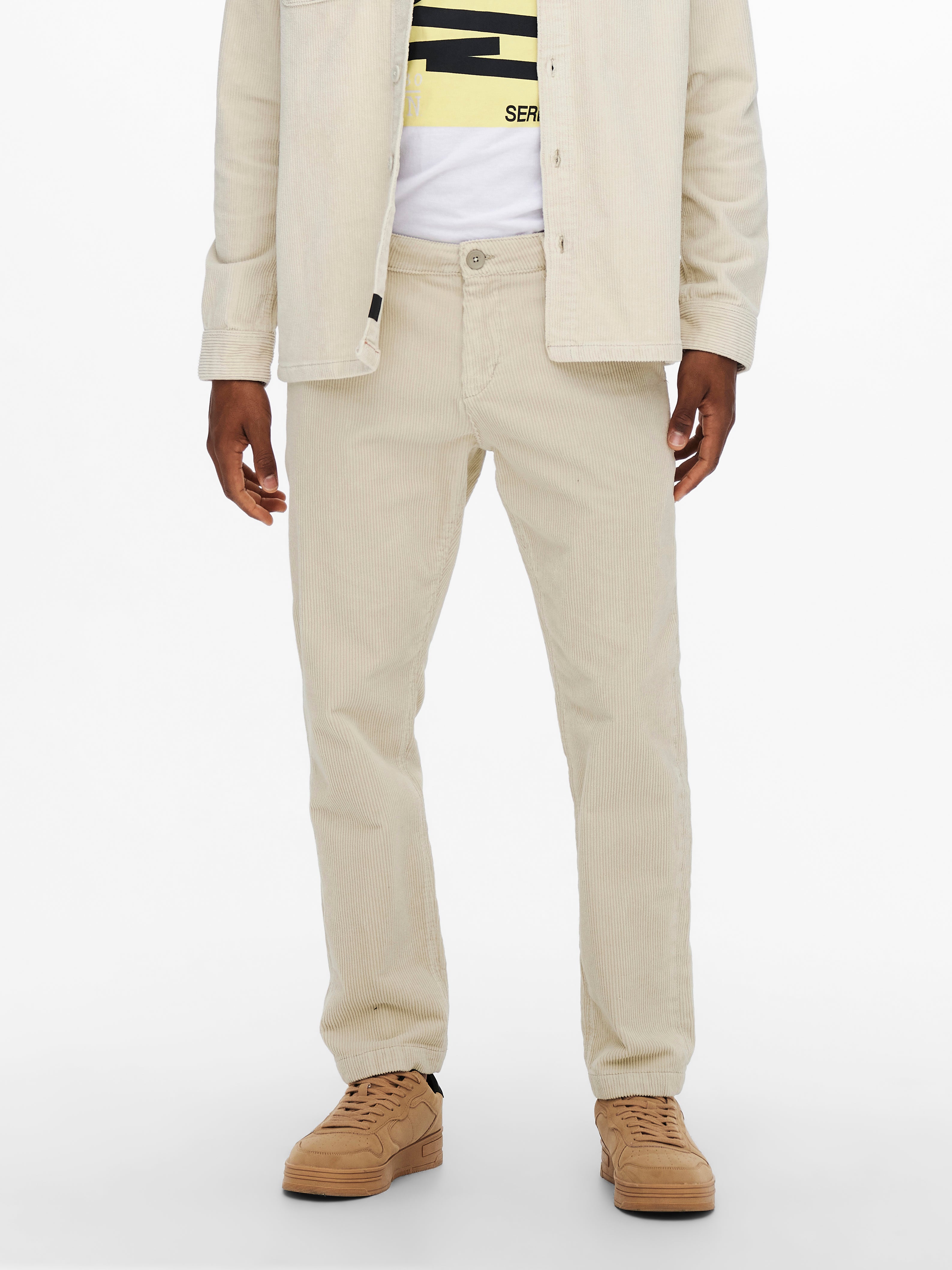 Regular Fit Chinos | Medium Grey | ONLY 