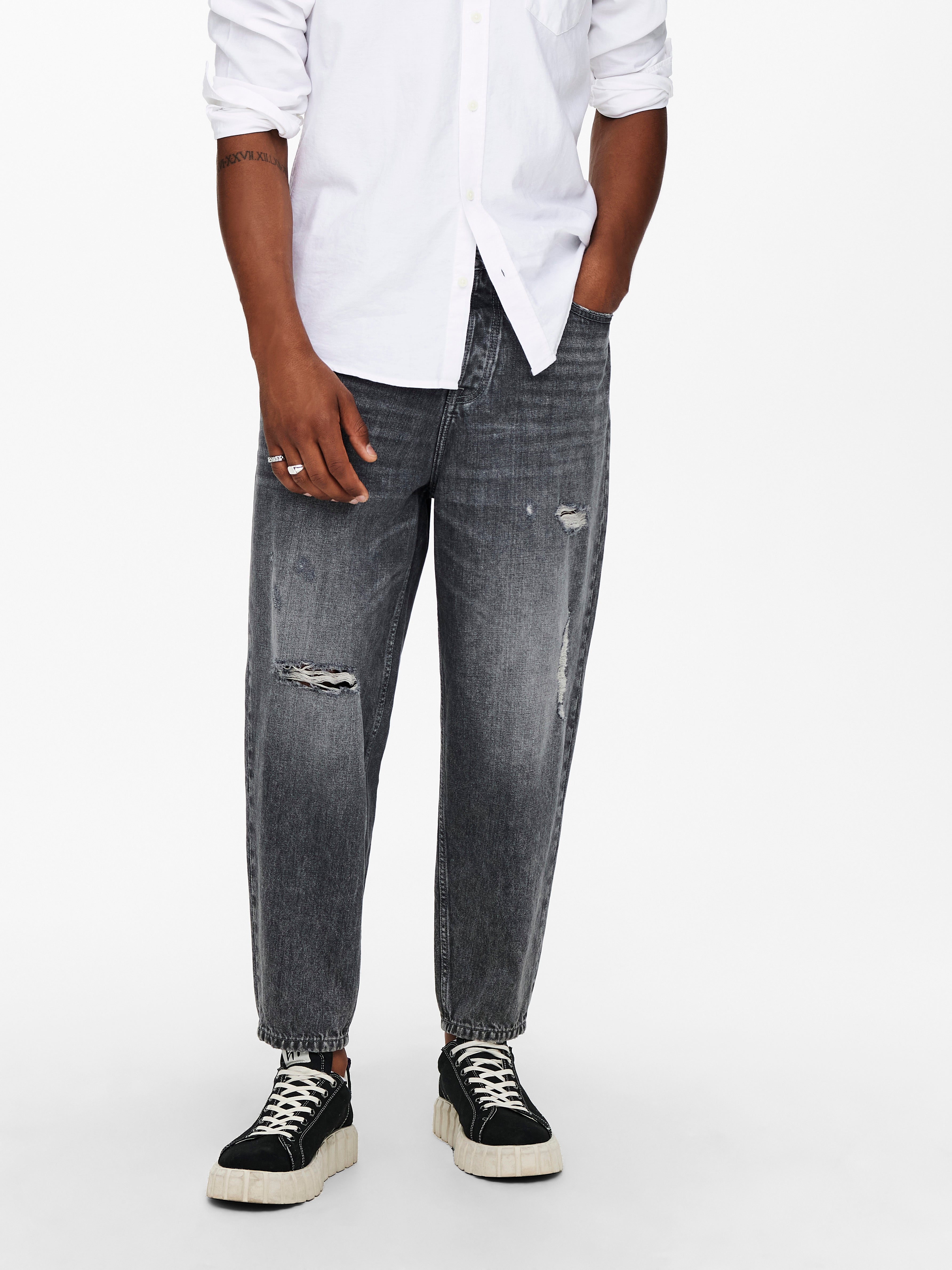 Carrot Fit Jeans | Medium Grey | ONLY 