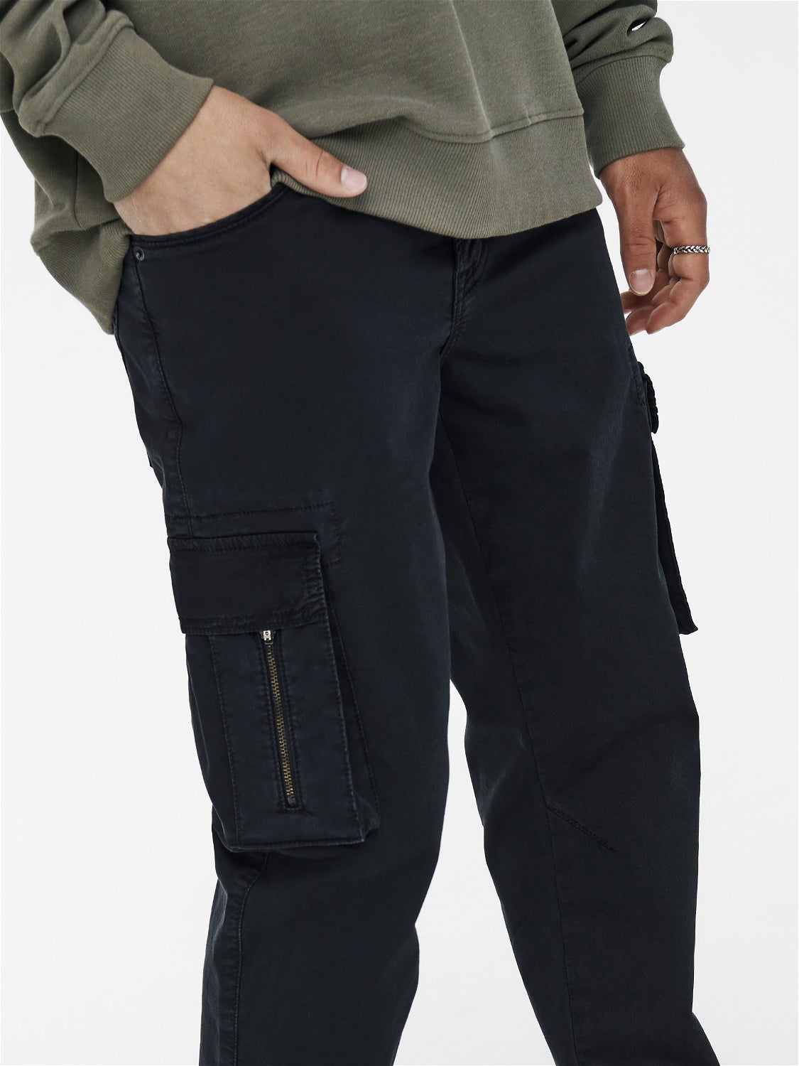 fitted cargo trousers