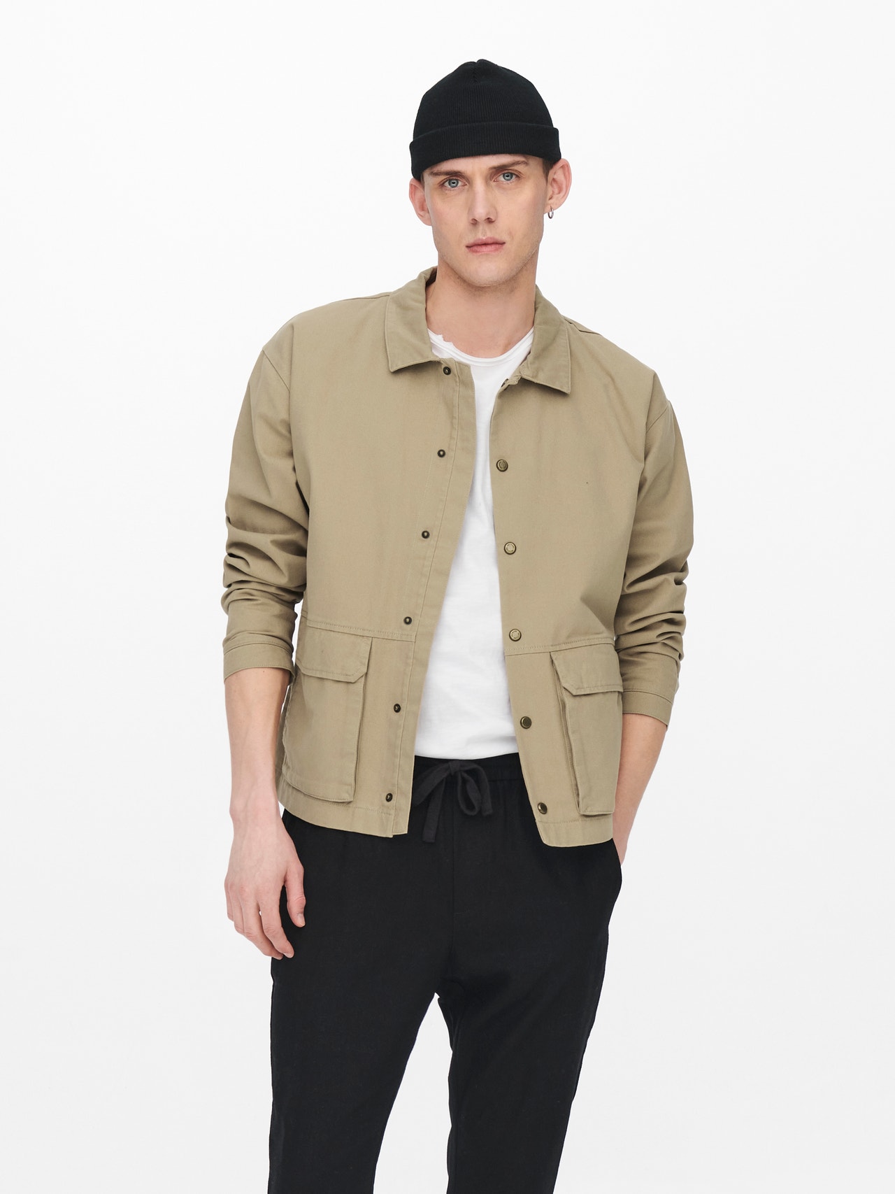ONLY & SONS Utility Jacket with Pockets -Chinchilla - 22020517